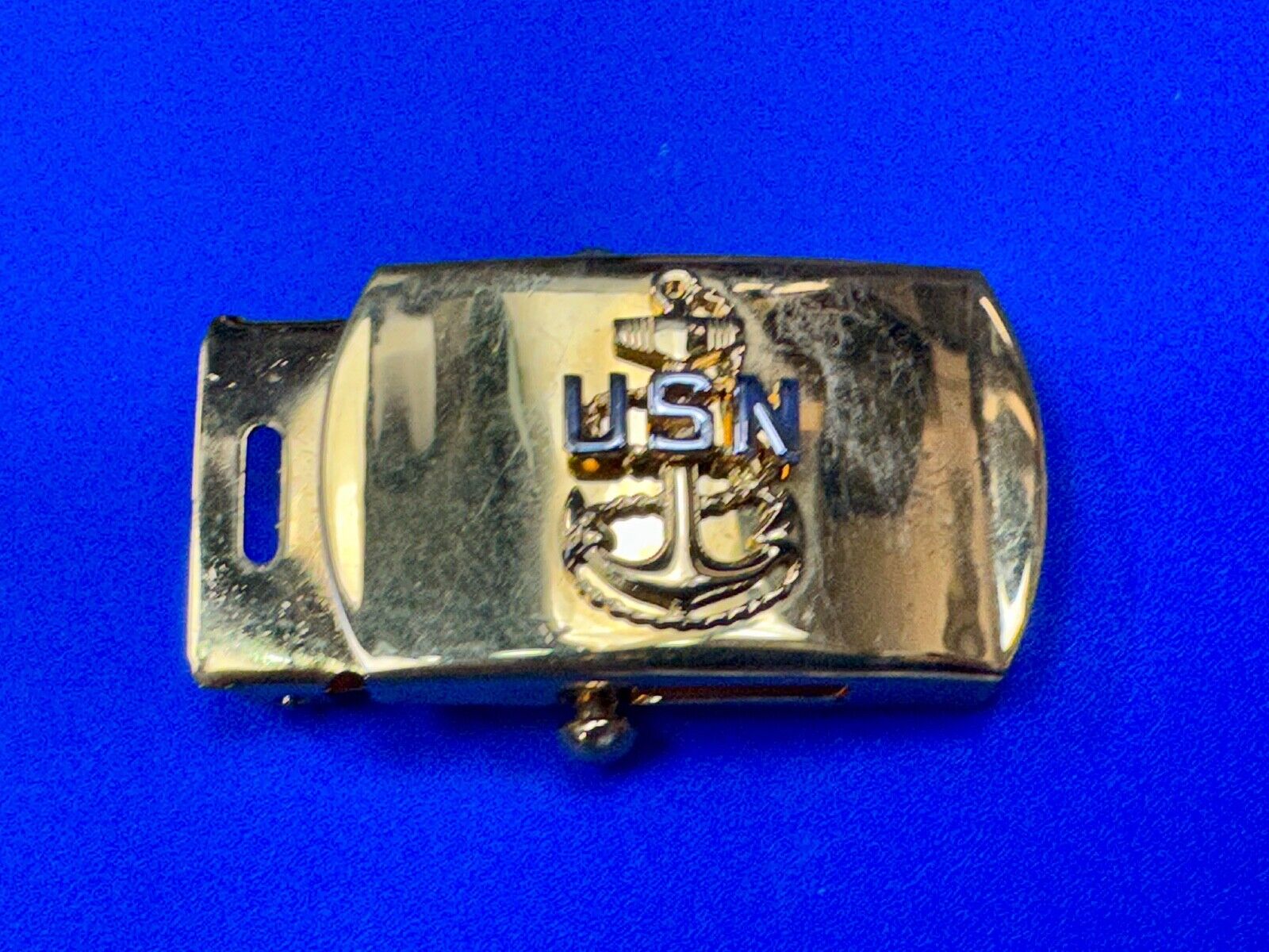 United States Navy Anchor Solid Brass Ratchet Dress Style V-21 Belt Buckle