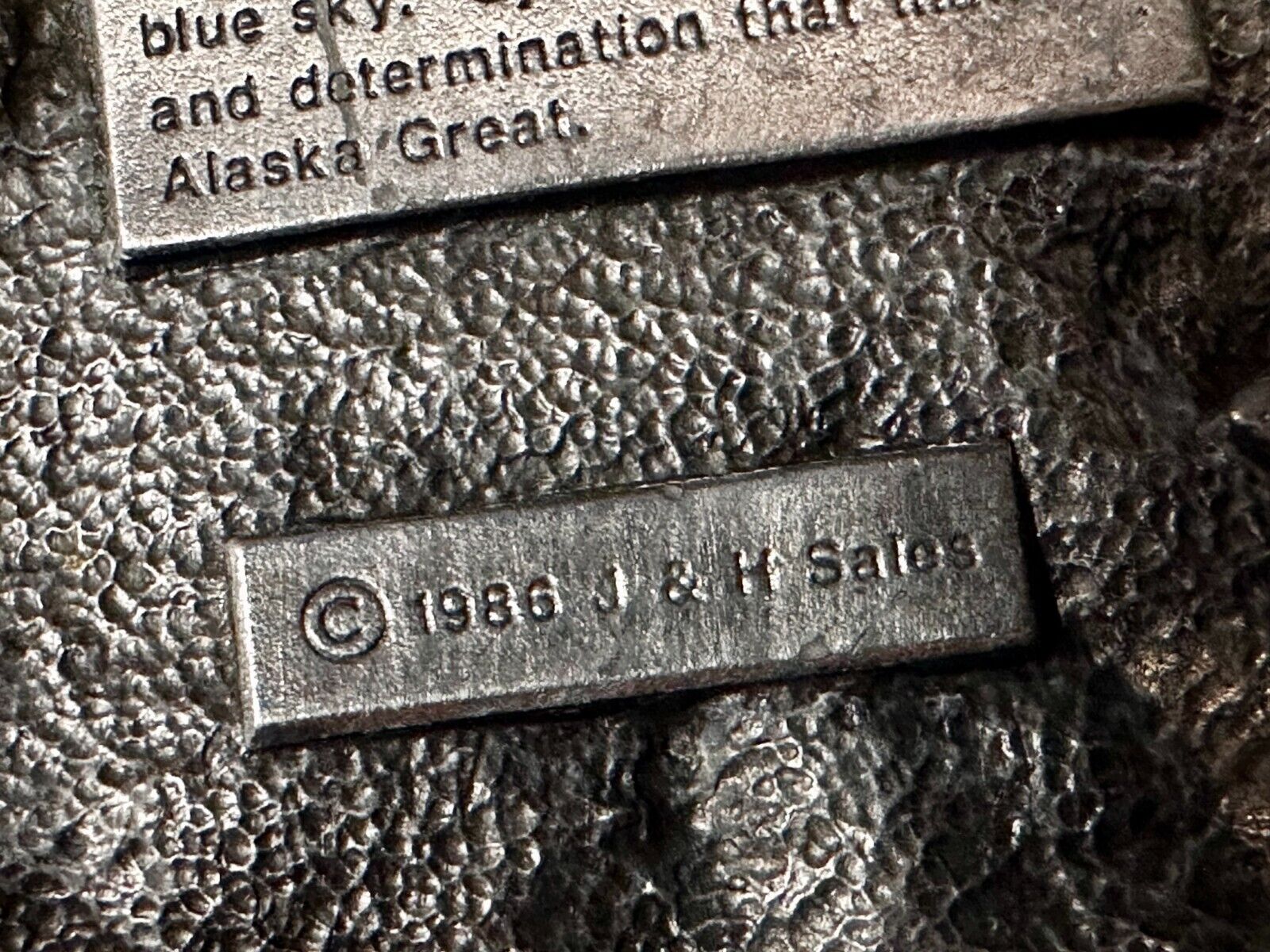 Alaska Flag Commemorative The Great Land Last Frontier State 1980's Belt Buckle
