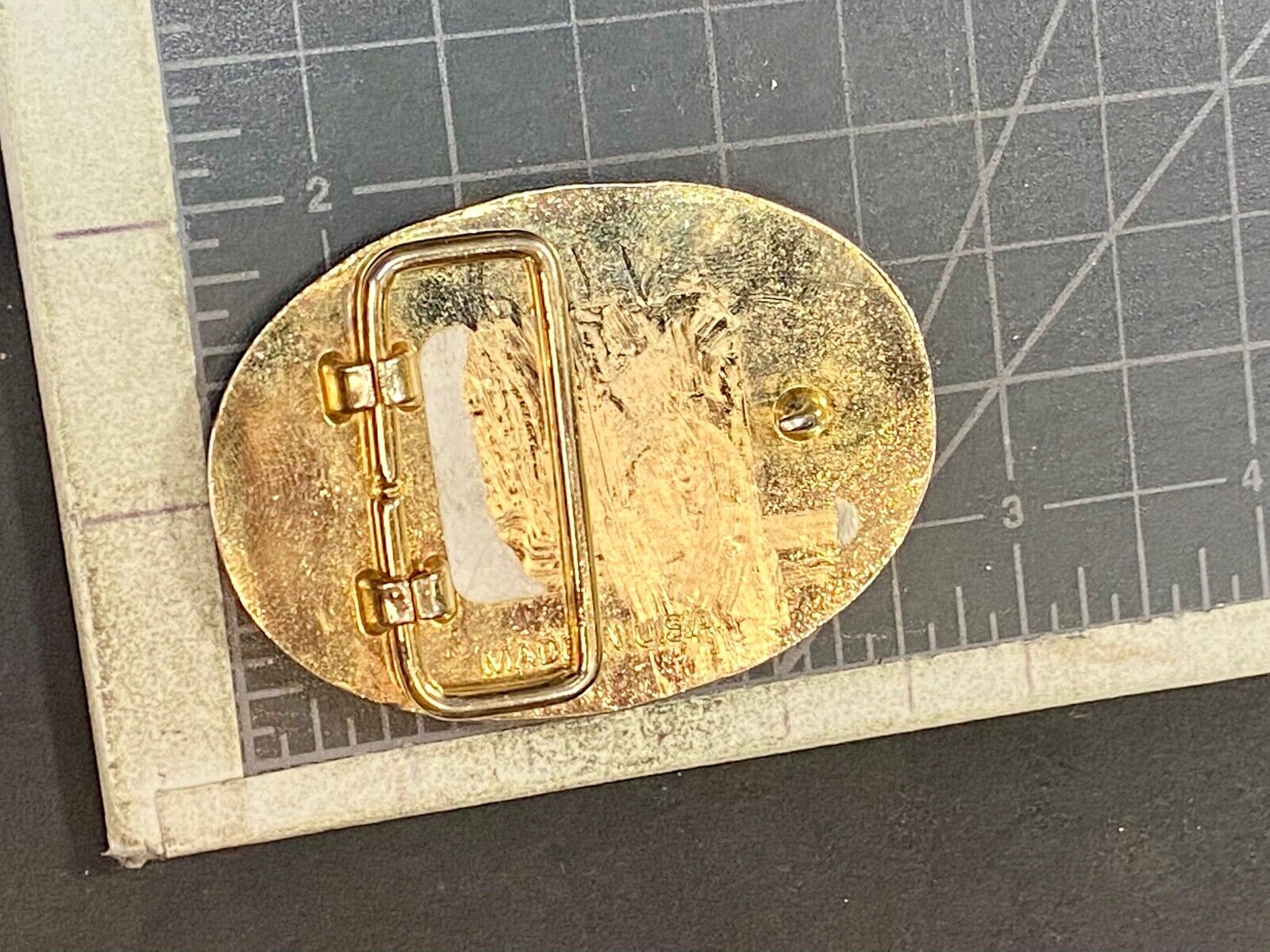 The Great State Of Texas Star Commemorative Gold & Cream Color Belt Buckle 