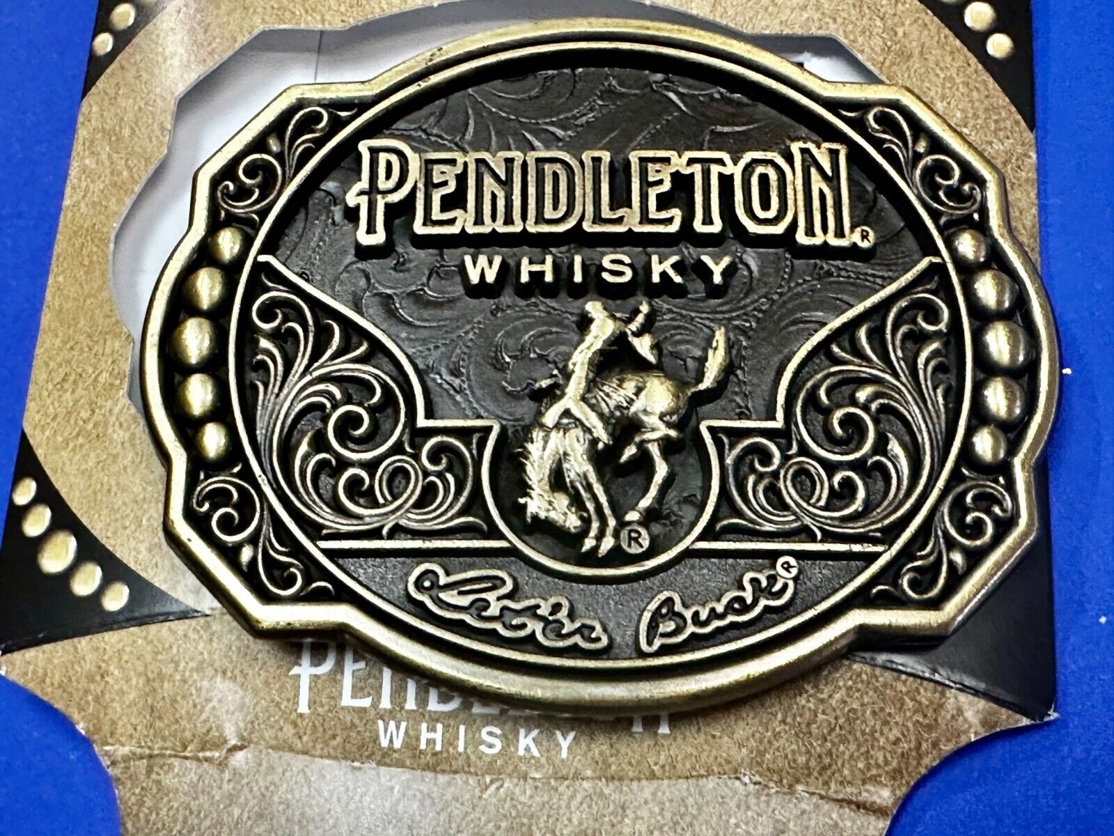 2024 Pendleton whiskey Let'er Buck Rodeo Cowboy Montana Silversmiths Belt Buckle