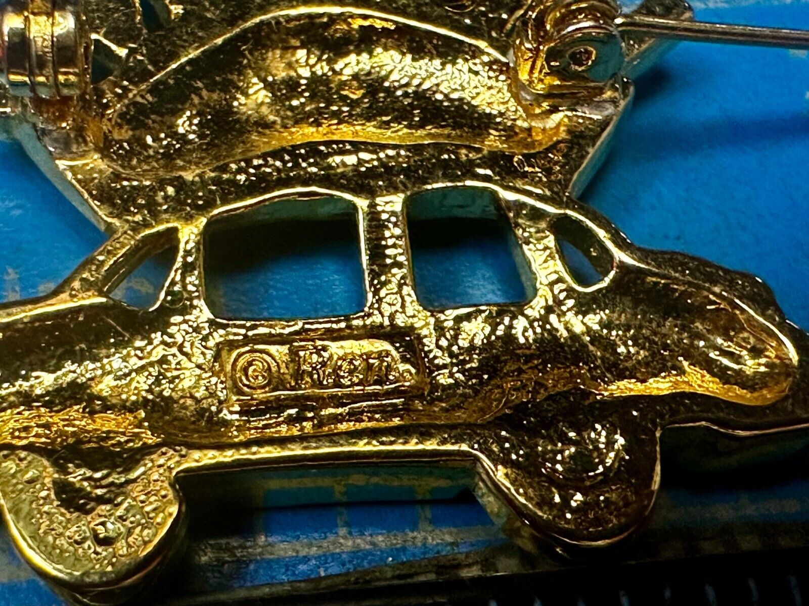 Traveling Nurses in Car Medical EMT Vintage Gold Tone Brooch / Pin by Ren