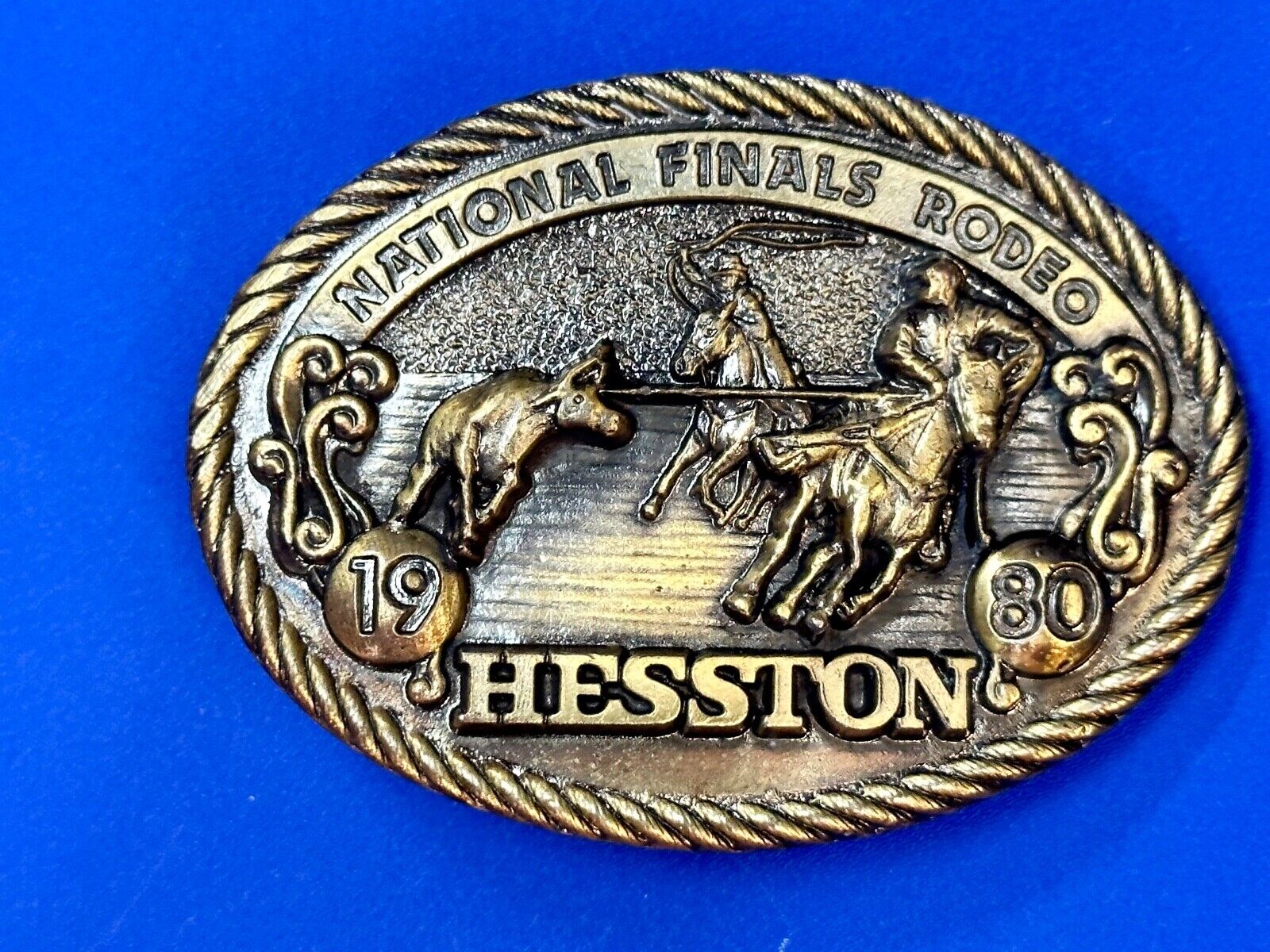 1980 Hesston National Finals Rodeo NFR Limited Edition Collectors Belt Buckle