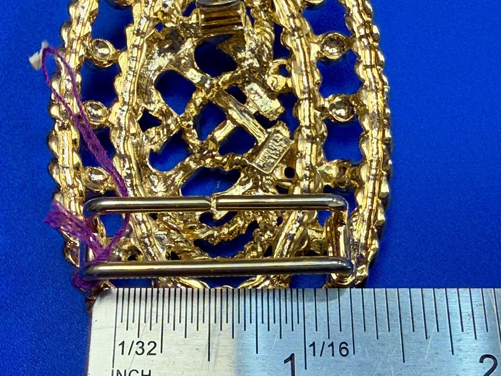 Anchor Rope Nautical Theme See-Trough Gold Tone 1987 Mimi Di N  Belt Buckle
