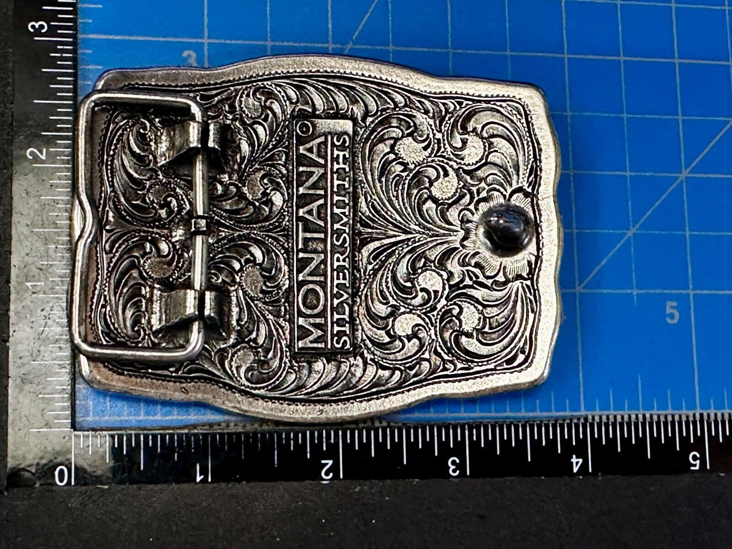 Patriotic American Flag USA Flower Swirl Western Belt Buckle Montana Silversmith