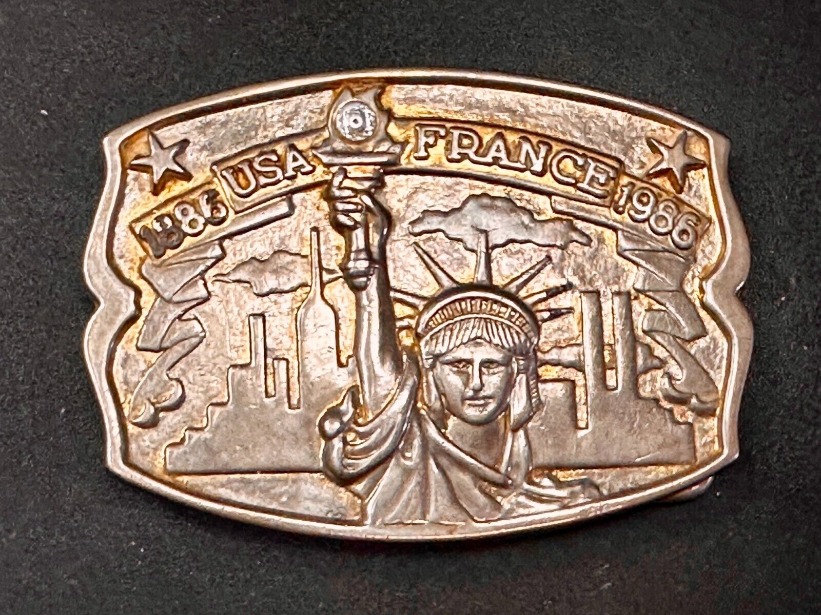 1886-1986 USA FRANCE Statue of Liberty belt buckle - Hammond Mint Commemorative