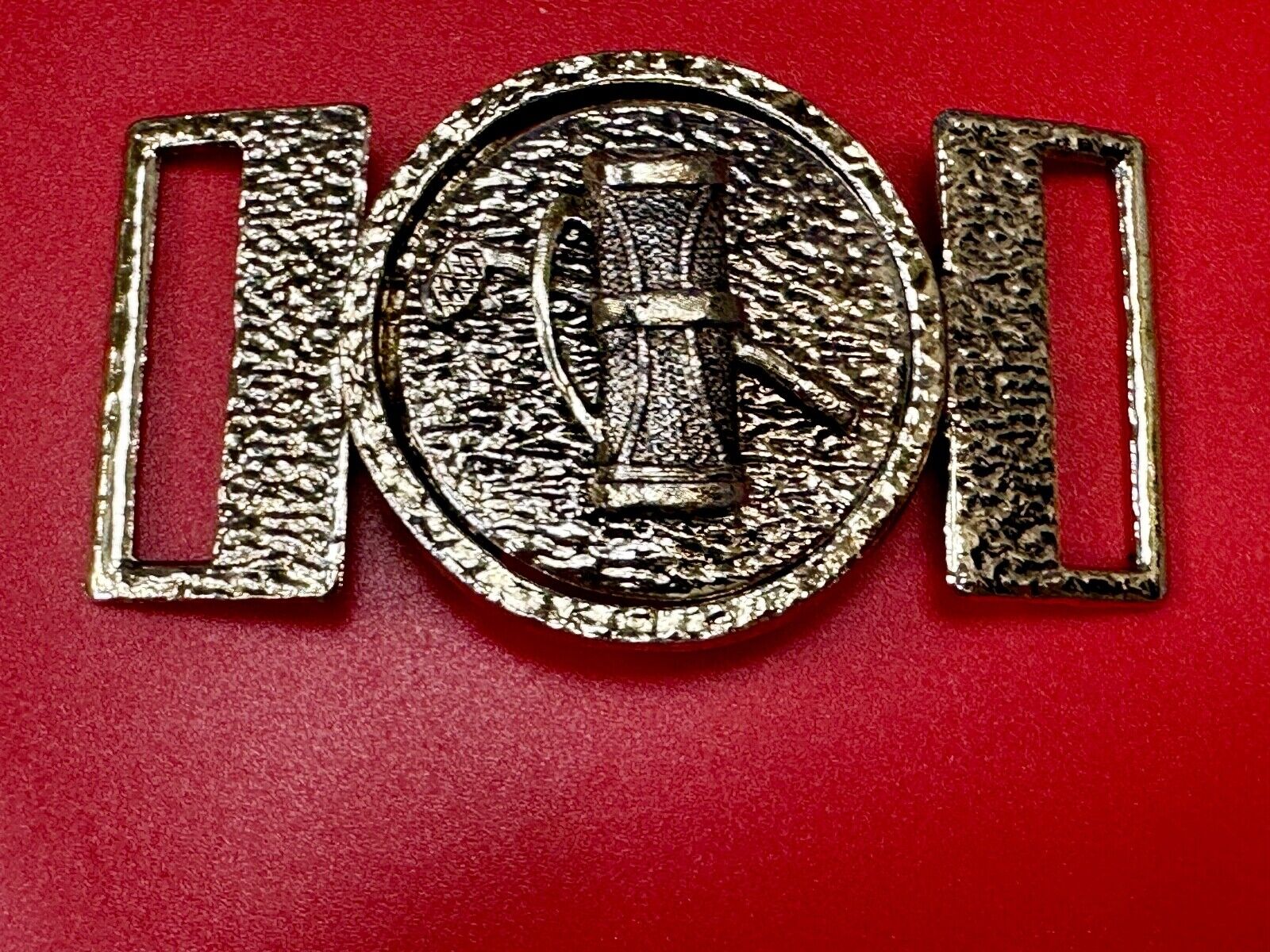 two piece interconnecting gold color belt buckle