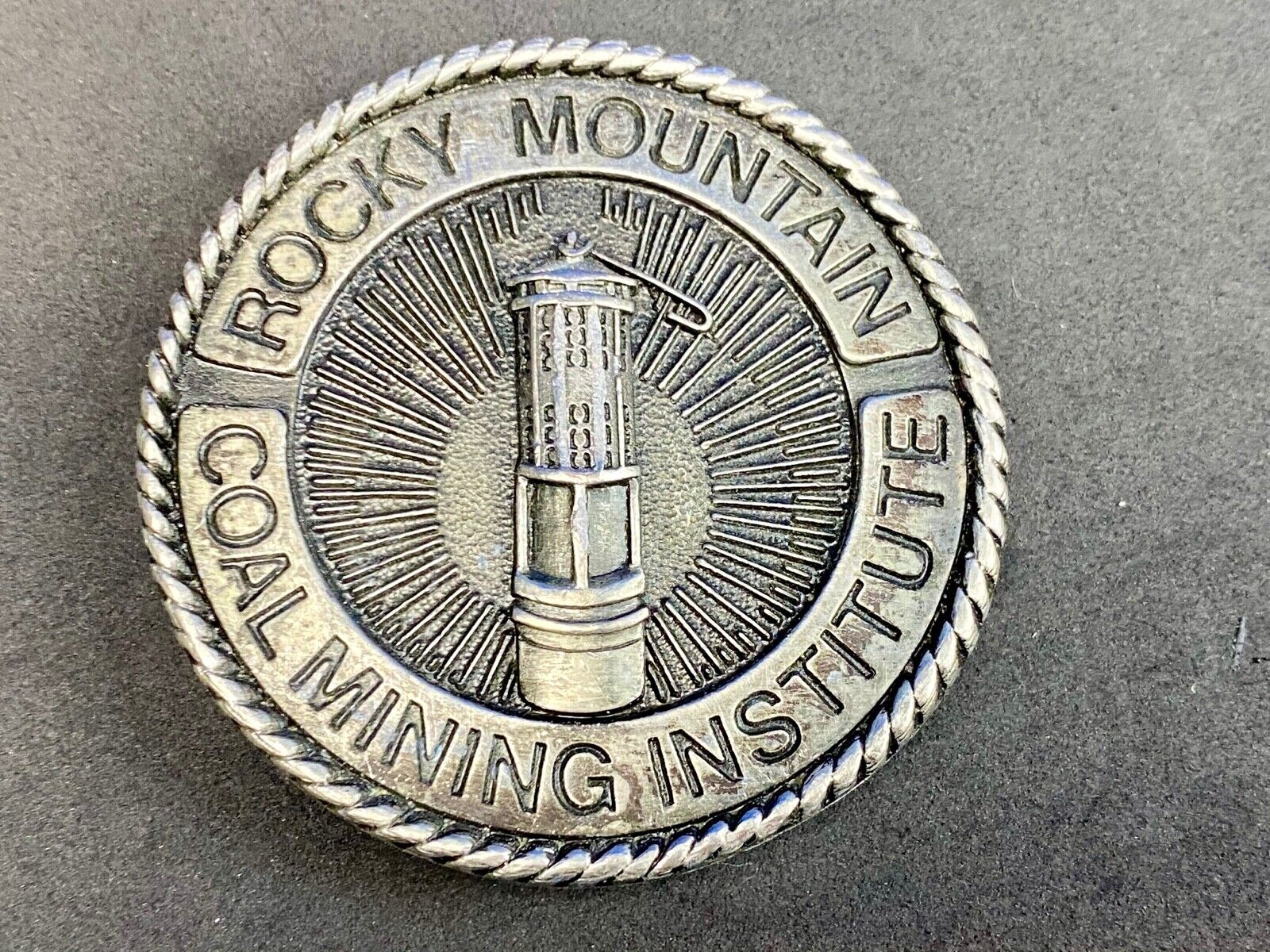 Vintage 1982 Silvertone ROCKY MOUNTAIN COAL MINING INSTITUTE Belt Buckle