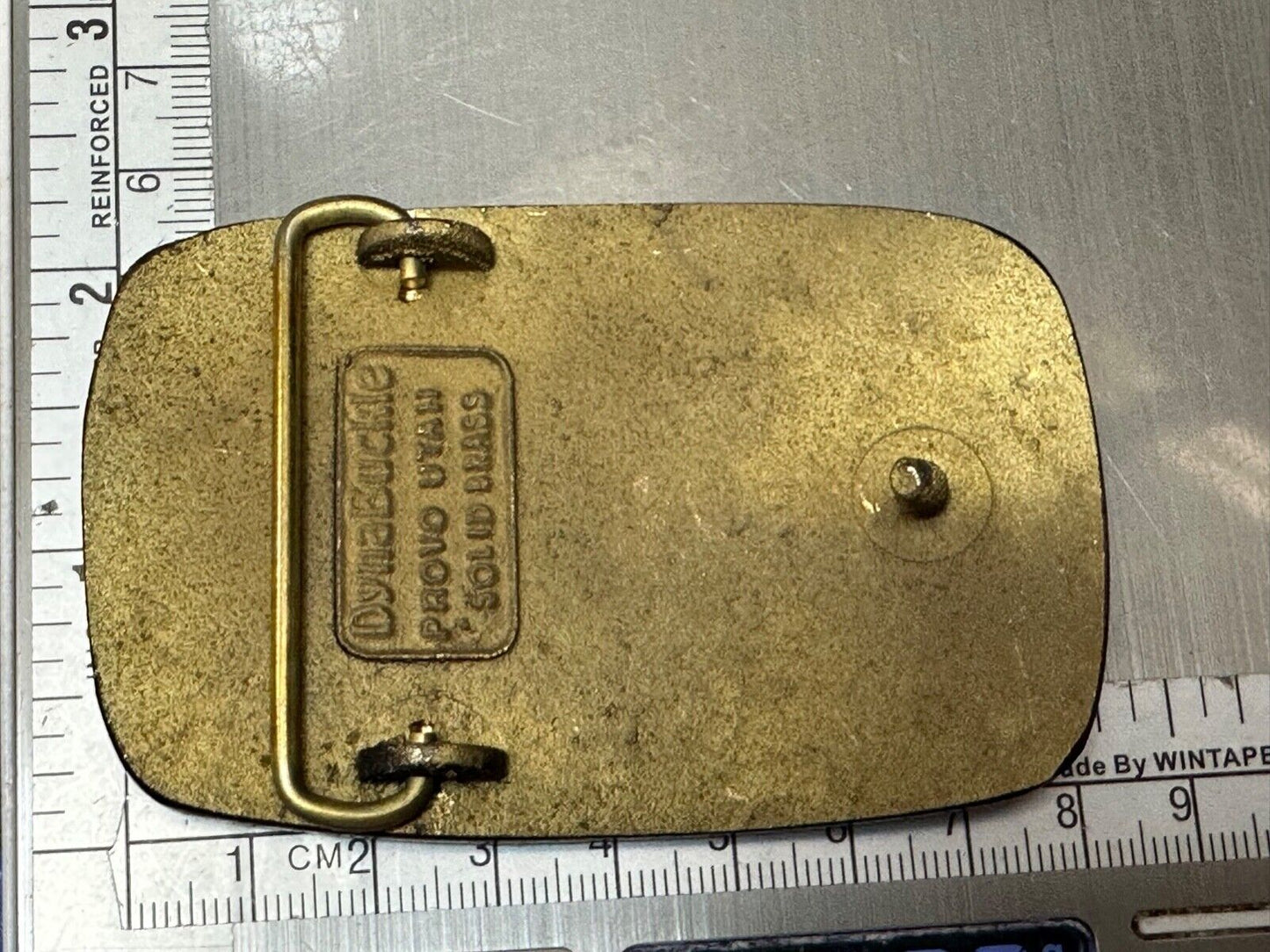 Vintage Badger Utility Wisconsin Power Company Brass Dynabuckle belt buckle