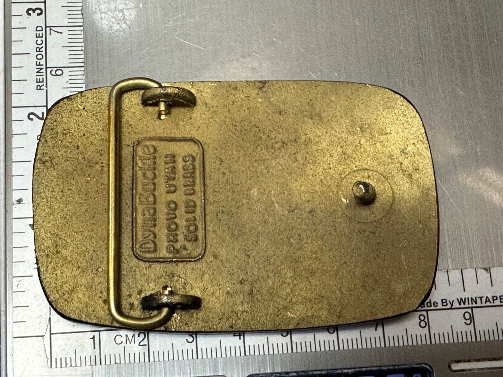 Vintage Badger Utility Wisconsin Power Company Brass Dynabuckle belt buckle