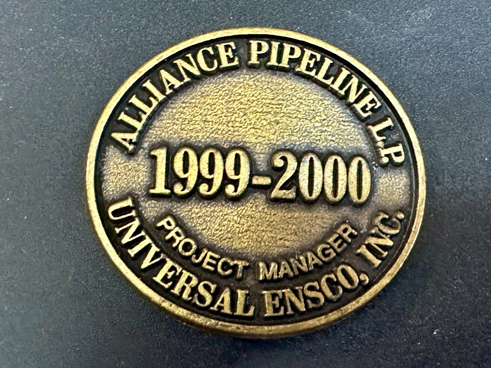 Alliance Pipeline L.P Gas 1999-2000 Project Manager Universal Ensco Belt Buckle