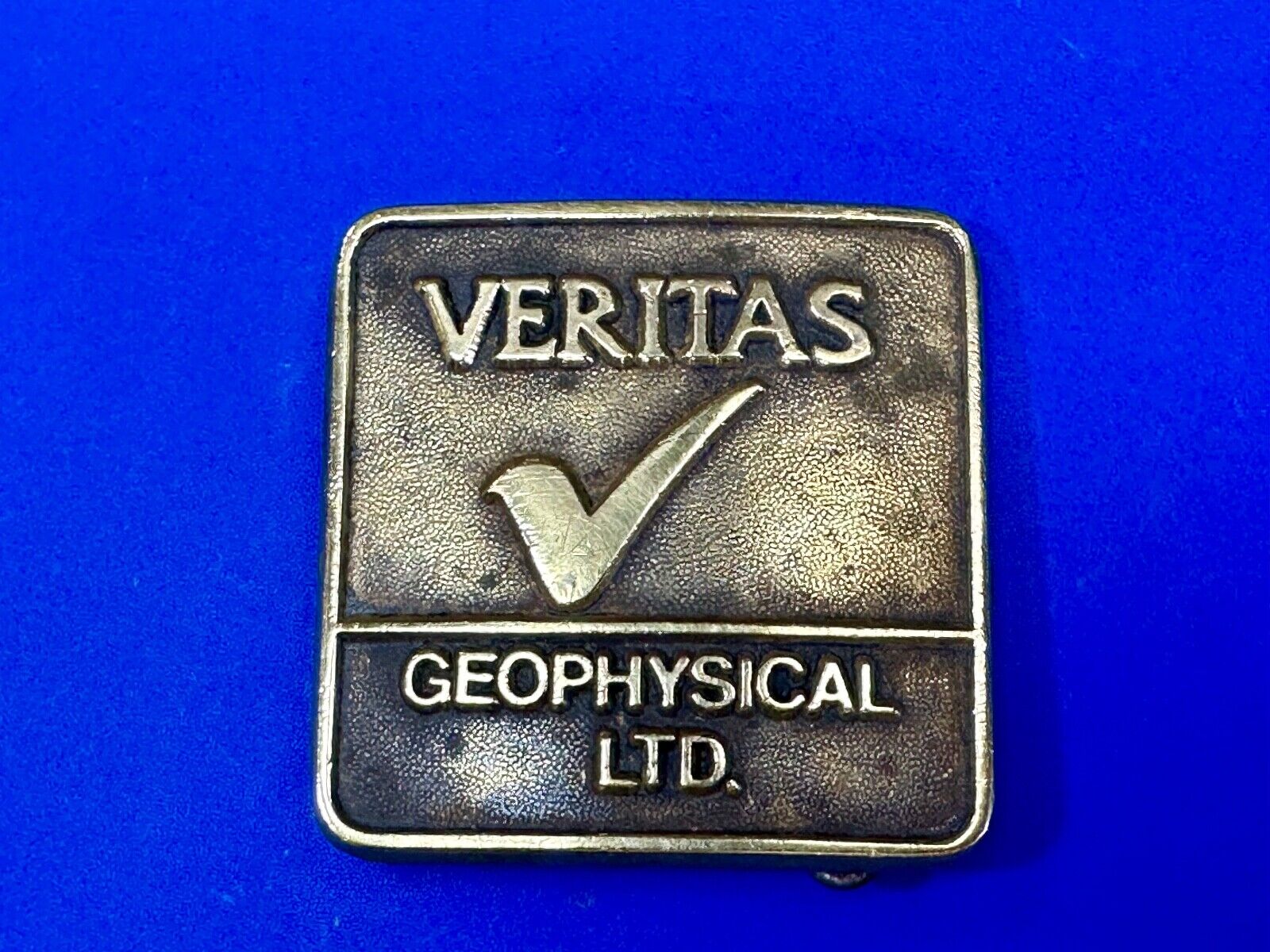 Veritas Geophysical Ltd CGG Alberta Canada vintage adverting belt buckle