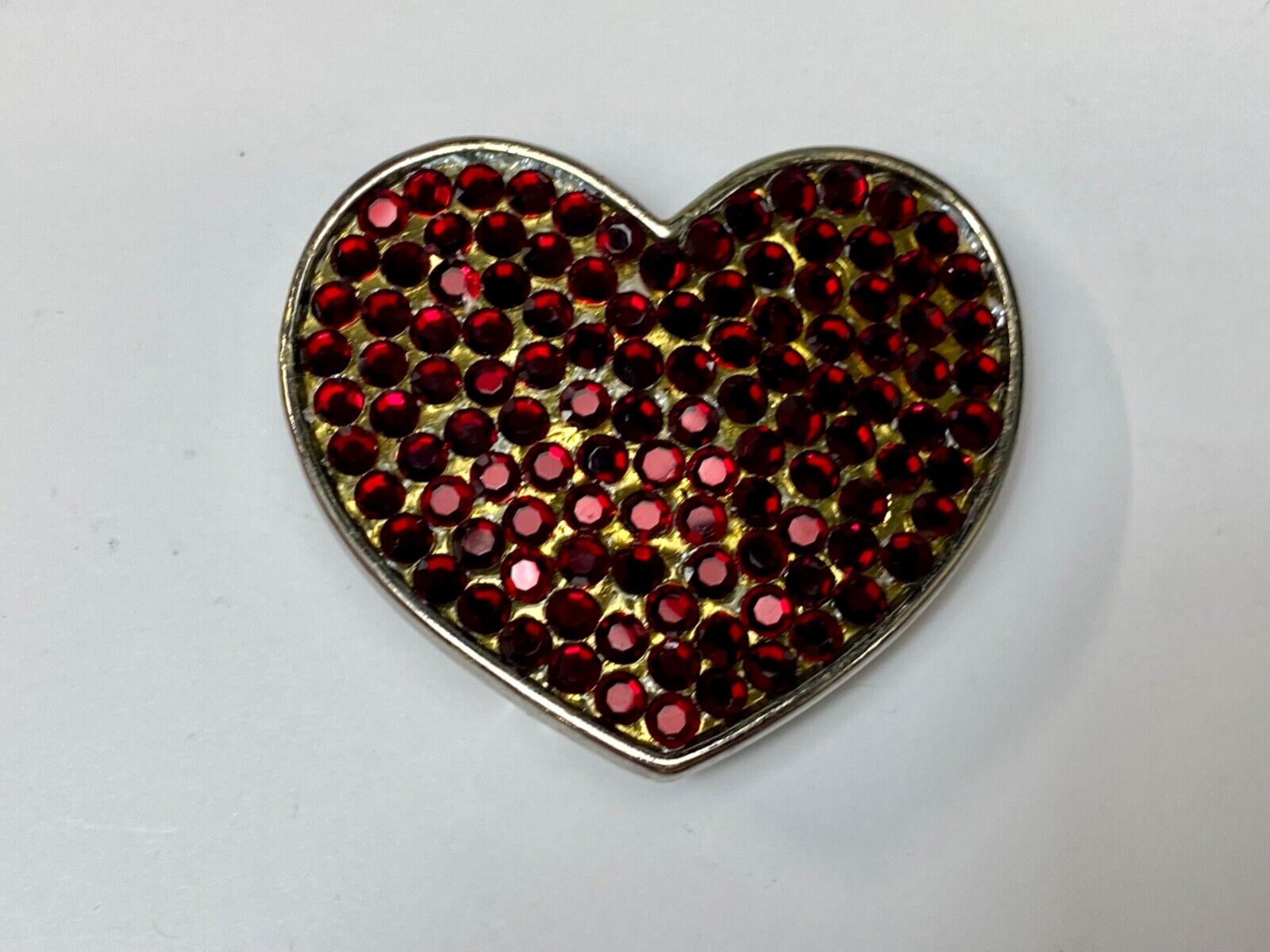 Beautiful Jeweled Red Rhinestone covered HEART cutout belt buckle
