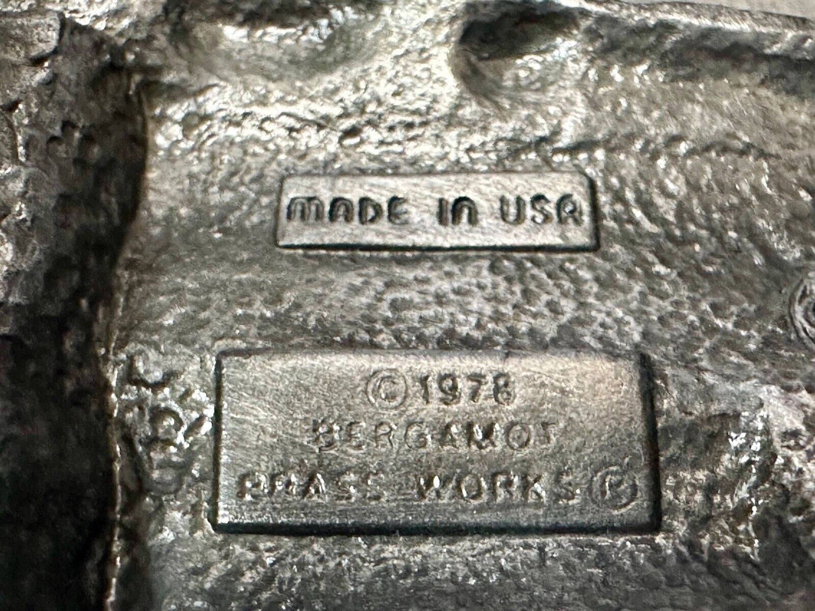 Train Rail Road Steam Engine RR vintage 1978 Bergamot Brass Works belt buckle