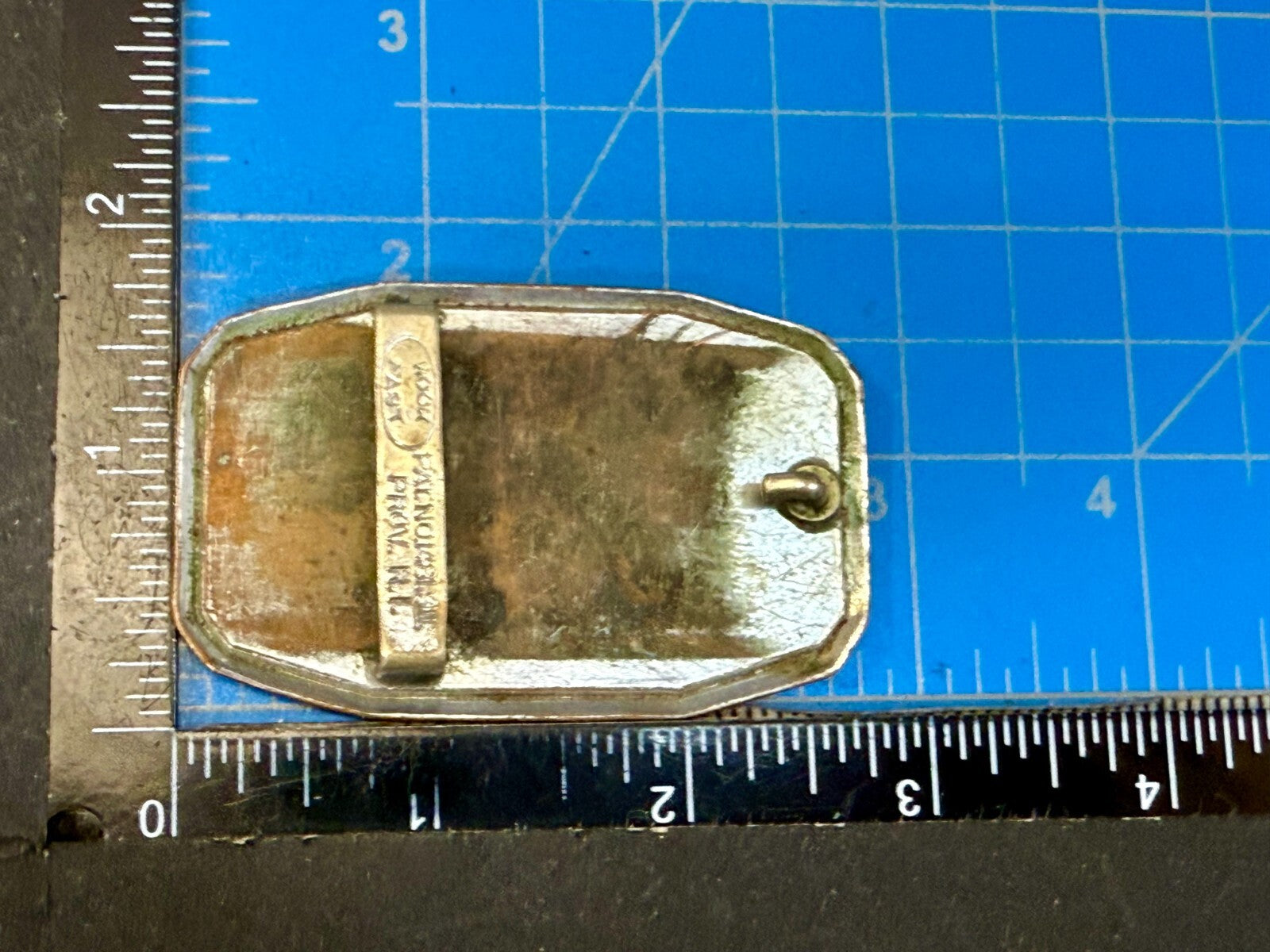 Three Letter AAA Logo Symbol Unknown? WOW Co Antique Hook-Fast Belt Buckle