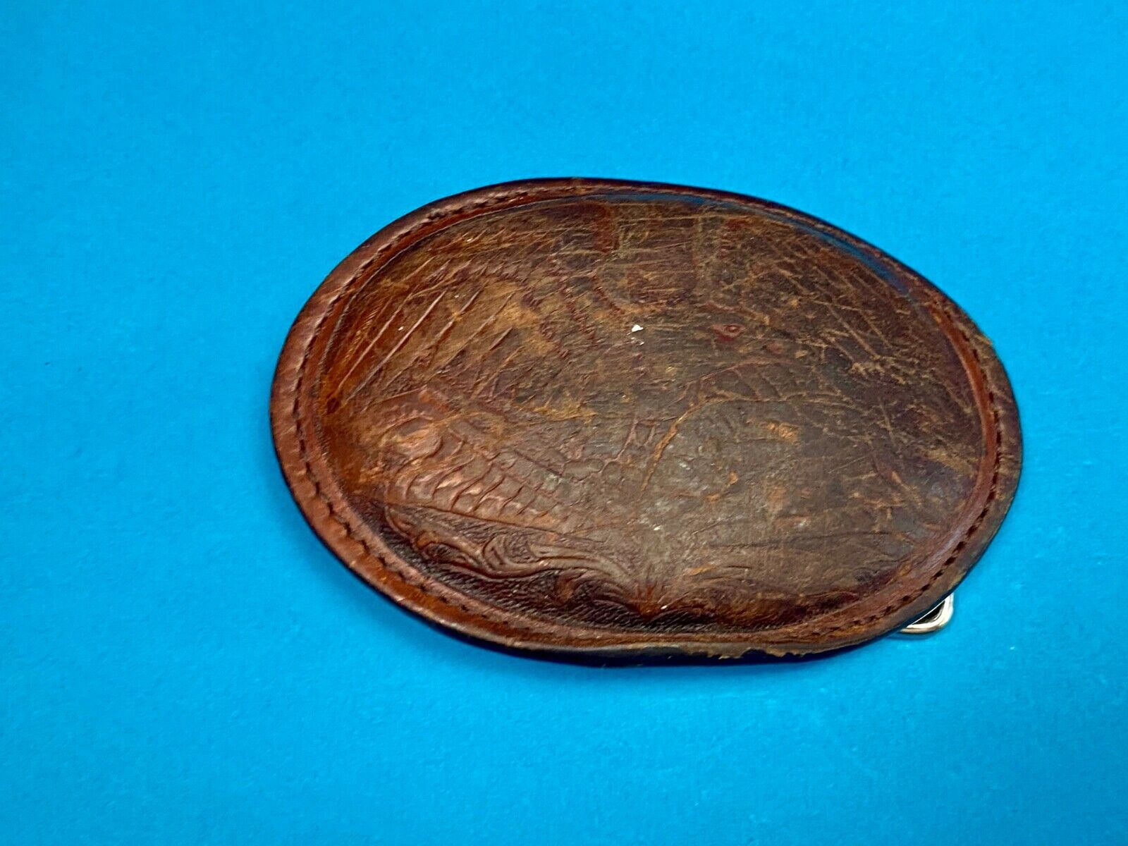 Vintage Leather Duck Belt Buckle - To Restore