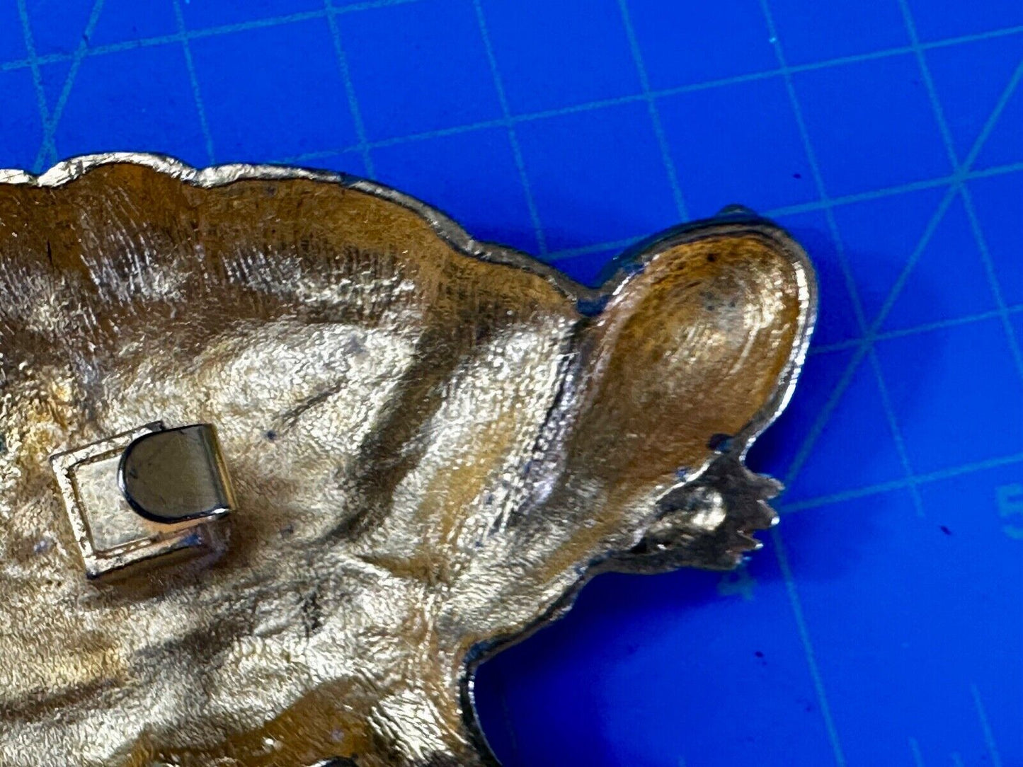 Tortoise Turtle Adorable Figural Huge Gold Tone Vintage Belt Buckle Over 4" Wide