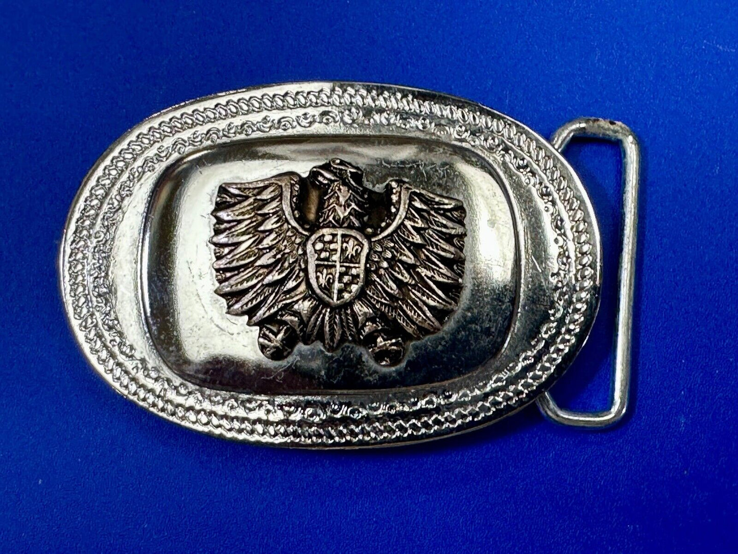 Thunderbird Eagle Shield Crest vintage two tone belt buckle