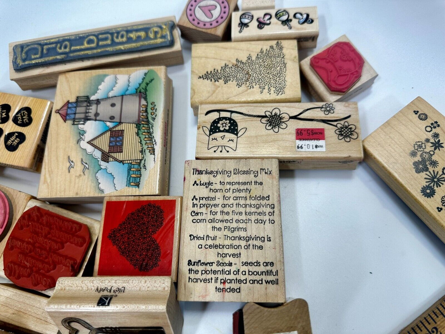 7.4 Pounds of Rubber Stamps HUGE LOT - Mostly NEW! Scrapbook Teachers SCORE!