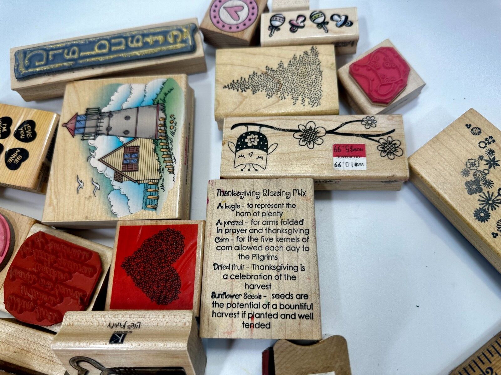 7.4 Pounds of Rubber Stamps HUGE LOT - Mostly NEW! Scrapbook Teachers SCORE!