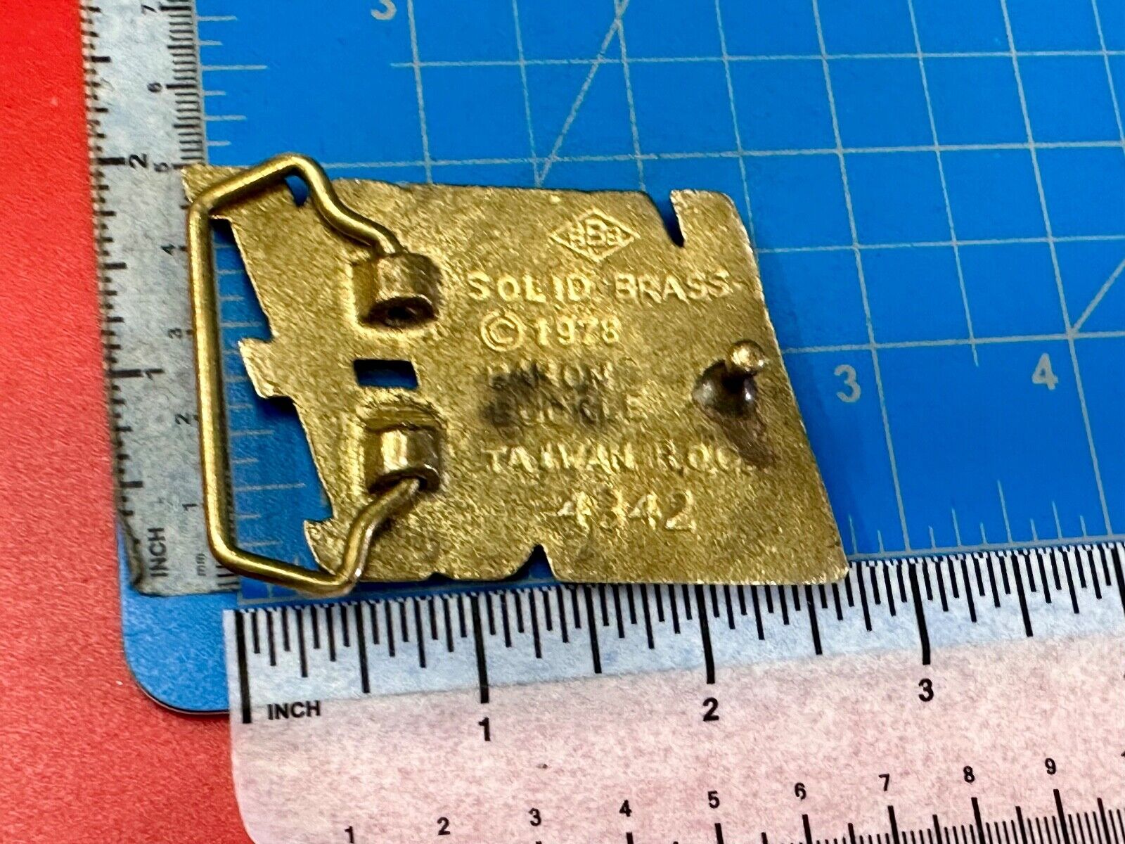 VINCE  custom name cutout block letter solid brass belt buckle by Baron Buckles