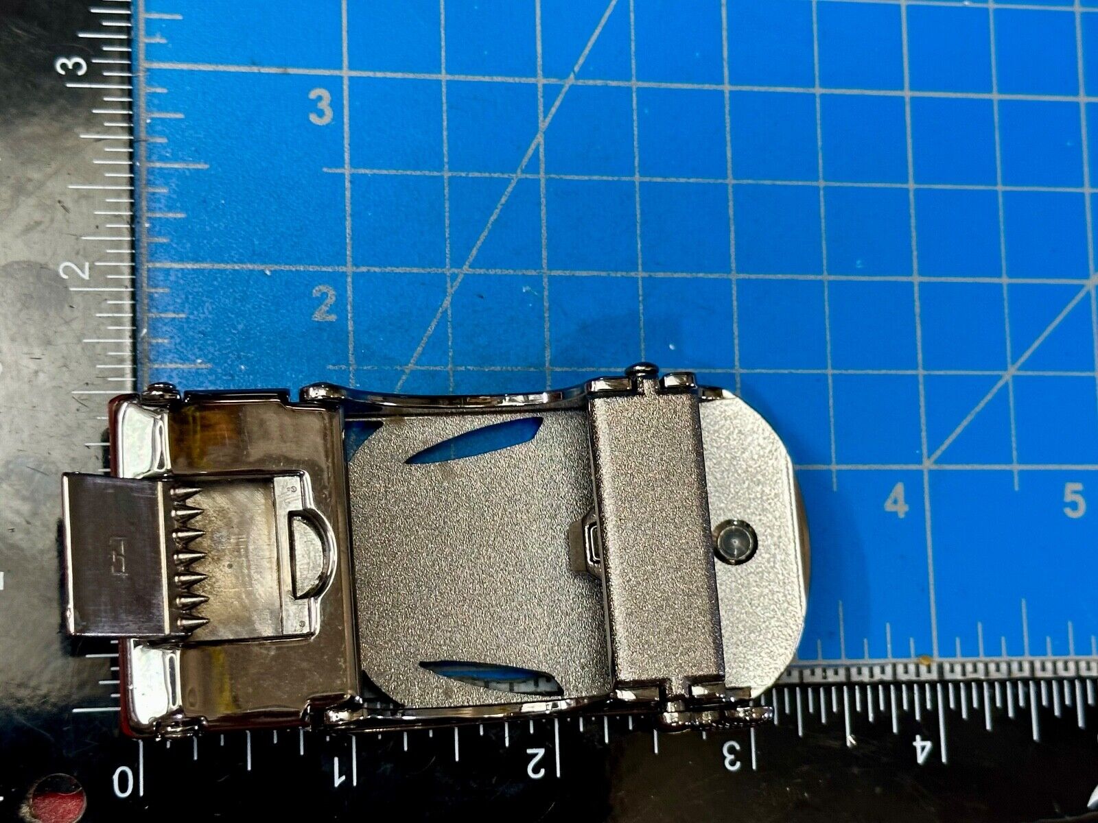 Automatic Ratchet Black & Silver Tone Replacement Dress Style Belt Buckle