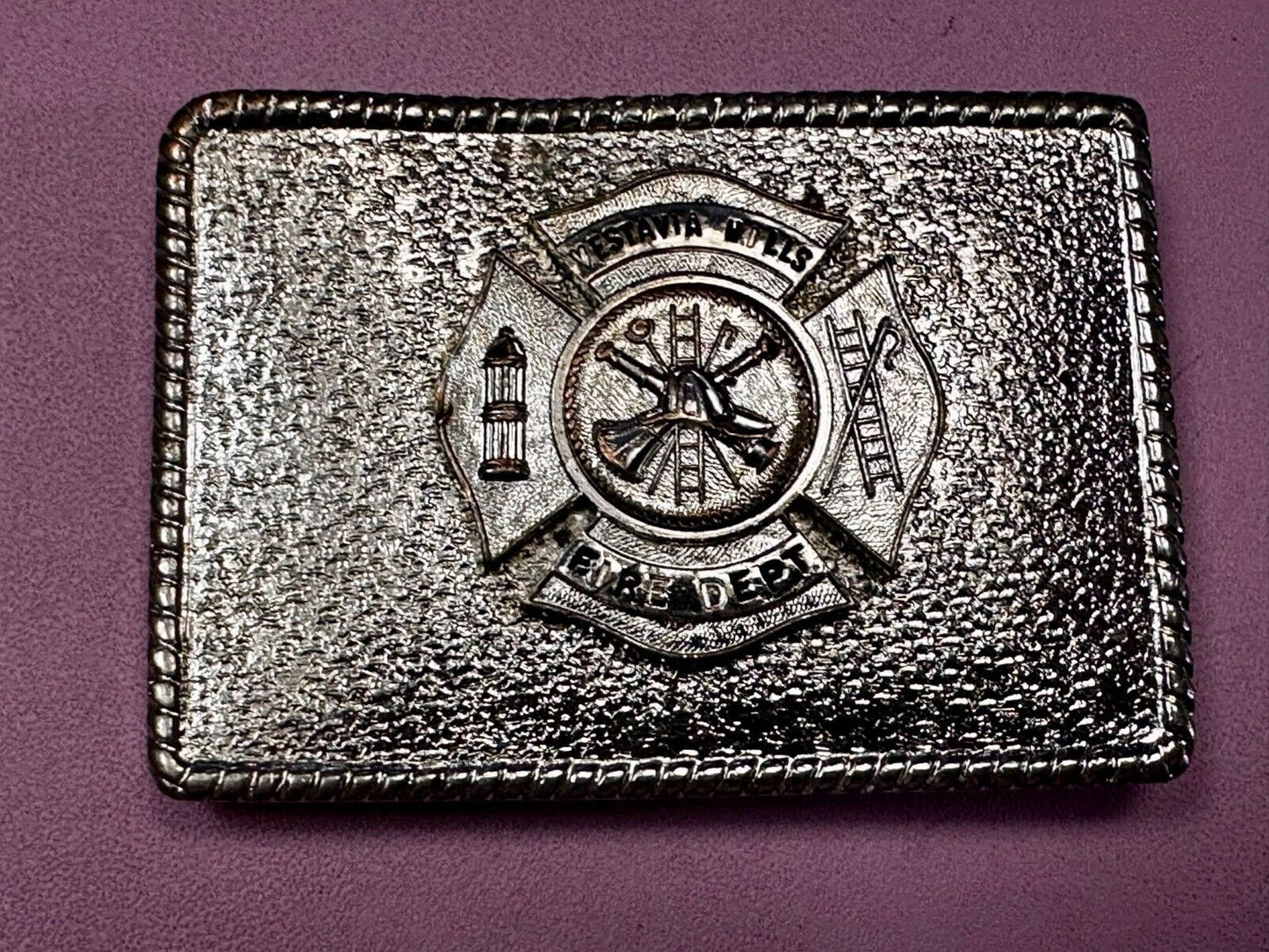 Vestavia Hills AL Department Fire Fighter Fireman Hook Fast Vintage Belt Buckle