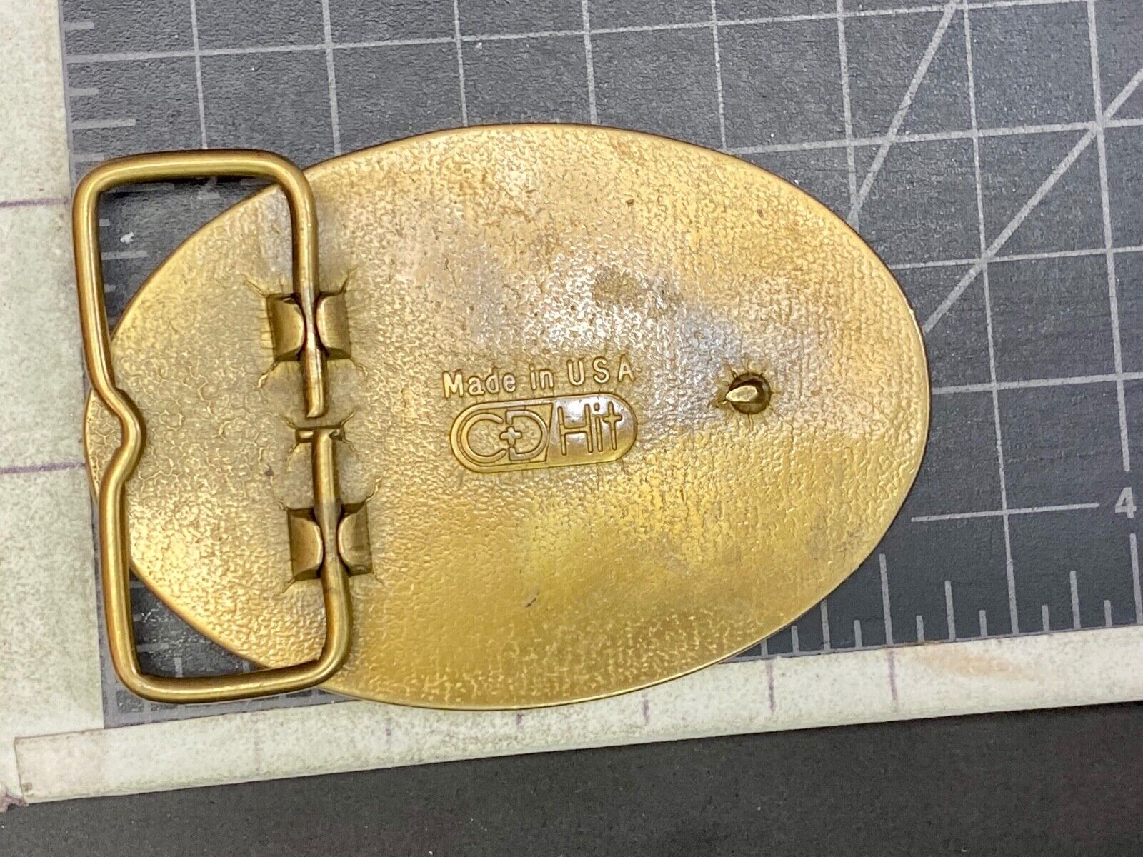 Vintage Hardin County Savings Bank Brass Tone Belt Buckle By Cd Hit