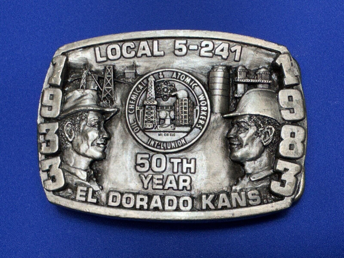 Vintage  1983 El Dorado Kansas Local union 5 241 50th yr celebration belt buckle