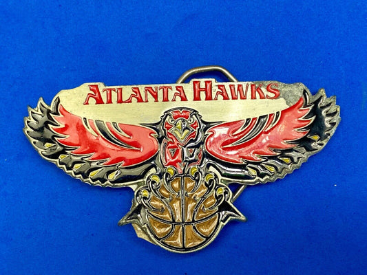 ATLANTA HAWKS LOGO CUT OUT NBA basketball FAN! BELT BUCKLE - some damage 
