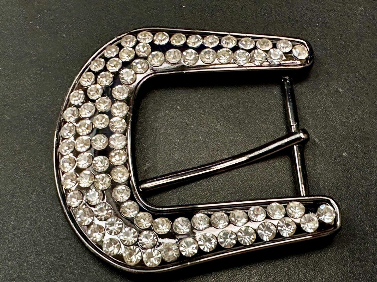5 Lot Large Rhinestone Covered Ranger Style Gray Color NOS Western Belt Buckle