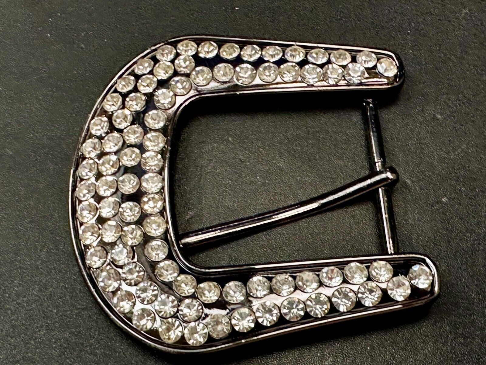 5 Lot Large Rhinestone Covered Ranger Style Gray Color NOS Western Belt Buckle