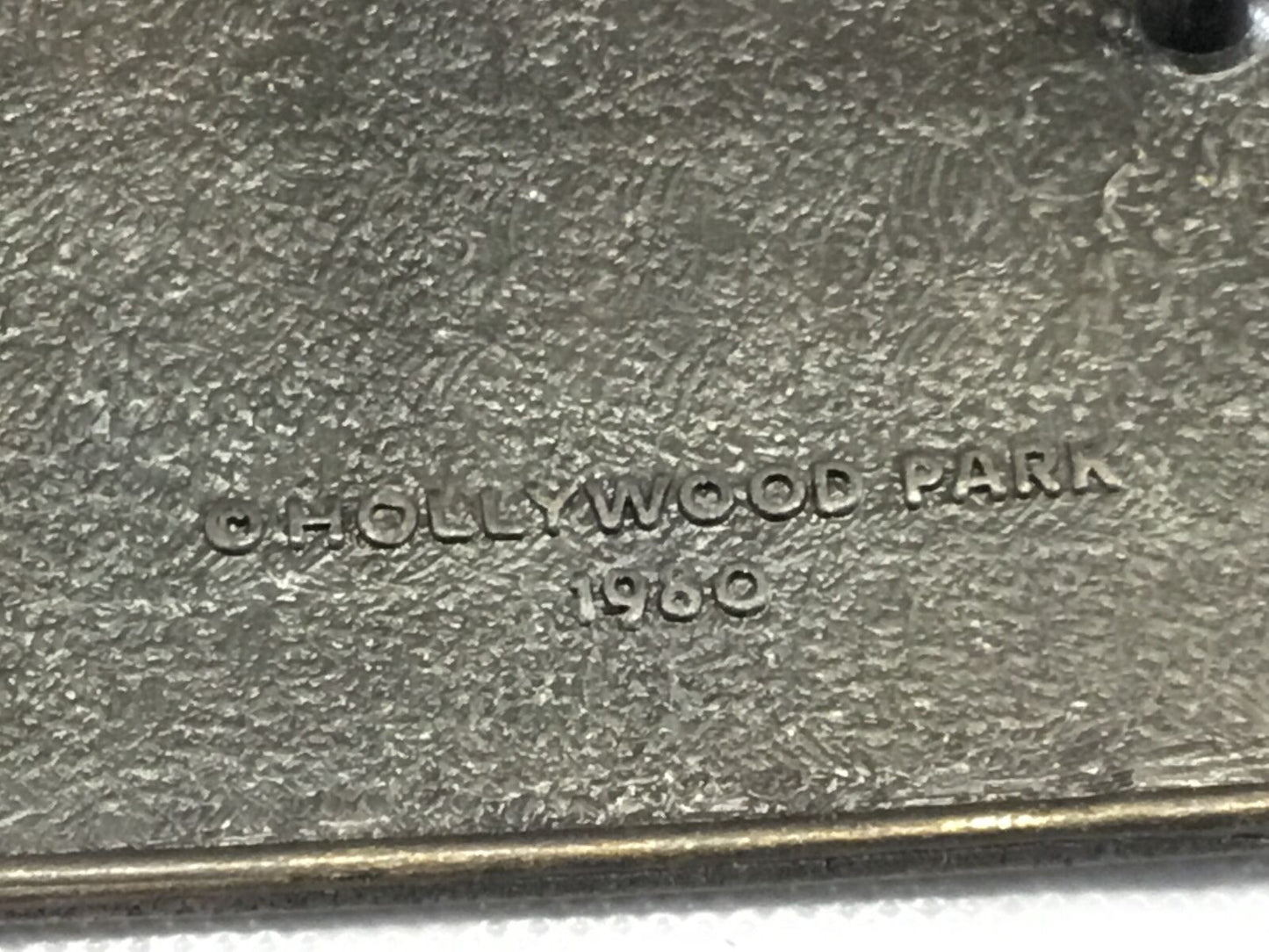 VINTAGE JUNE 15TH 1980 WALK OF FAME HOLLYWOOD PARK HORSE GOLD TONE BELT BUCKLE