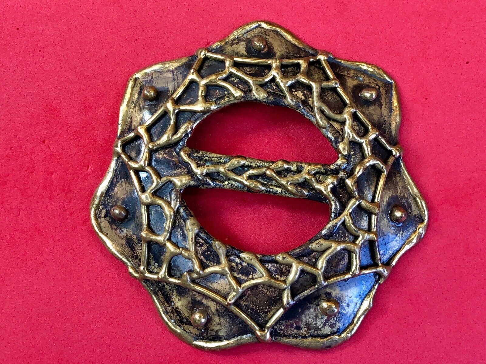 Unique Hobo Art Deco Star Pattern Artisan Belt Buckle 