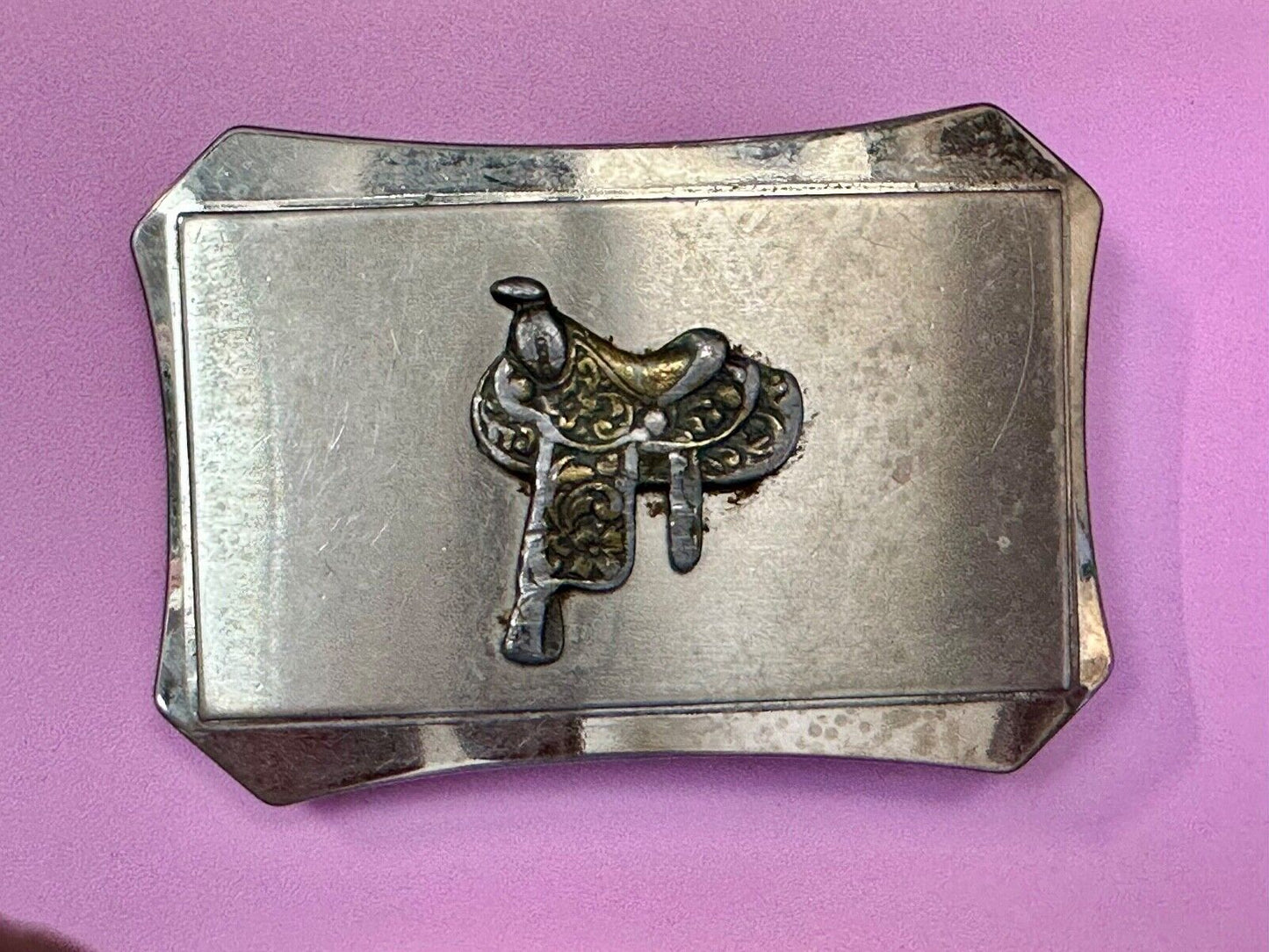 Vintage horse saddle - used Belt Buckle