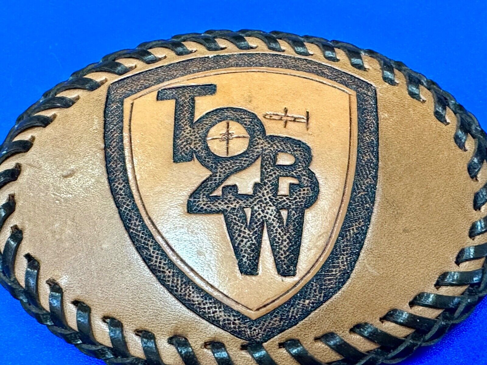 TOBW Vintage 1992 Handcrafted DEE #0009 Leather belt buckle