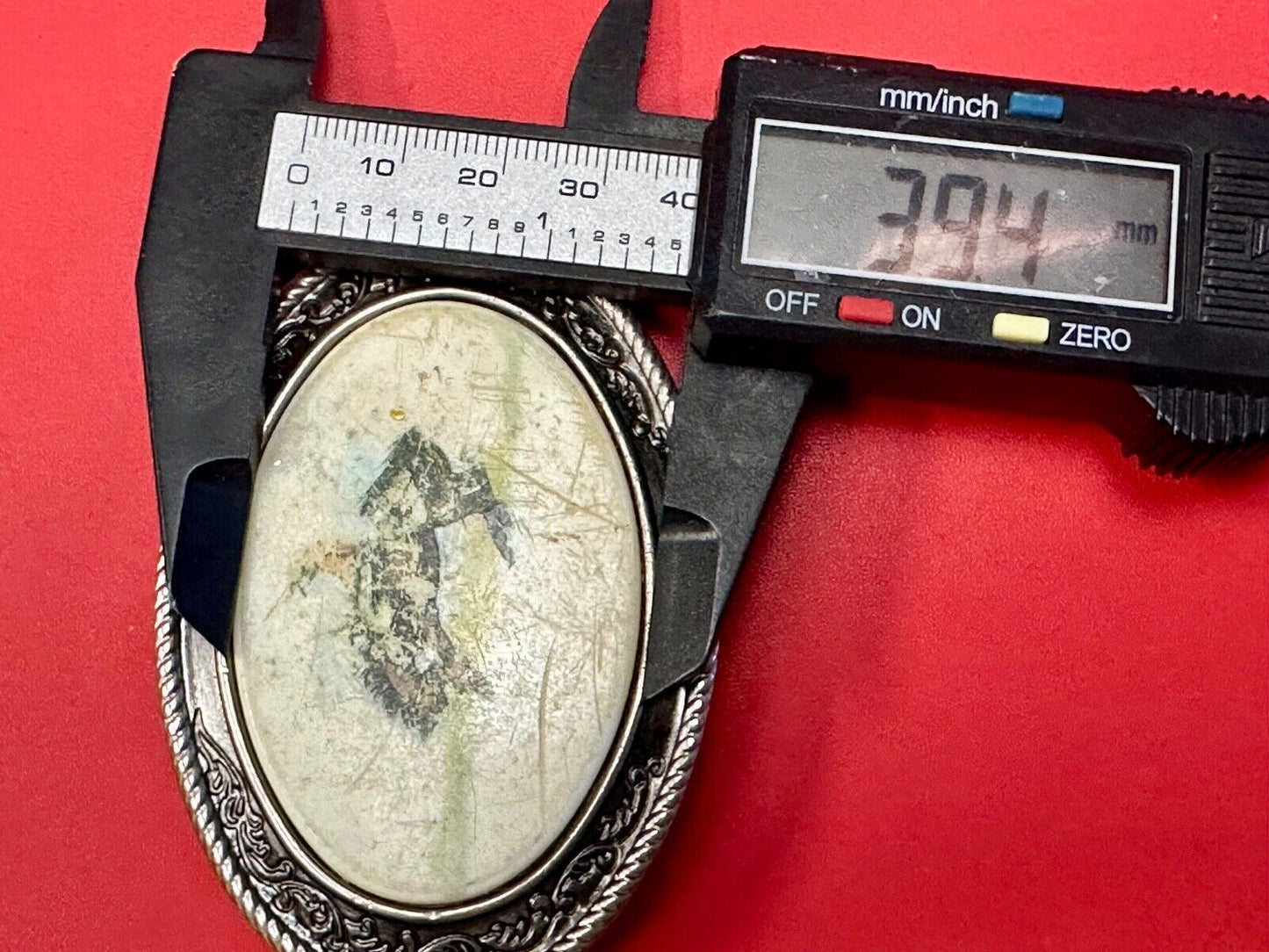 Used Faded End of the Trail picture Belt Buckle to restore of re-purpose
