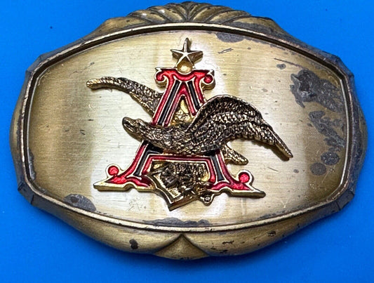 ANHEUSER BUSCH Vintage 1978 Beer Collectors Brewery Raintree Belt Buckle