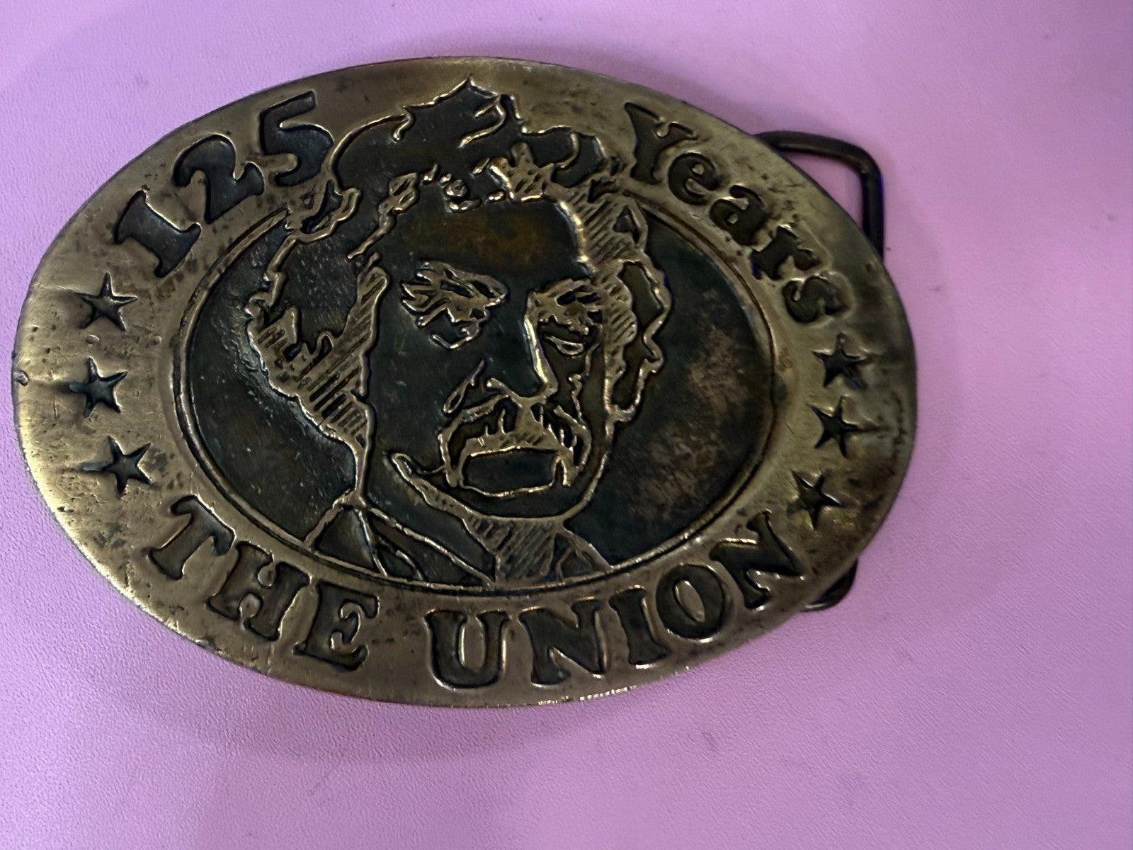 The Union American Civil War 125 Years Grant Clemens Twain Cal Metal Belt Buckle