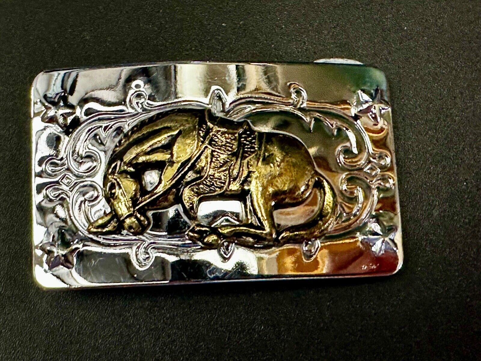 Vintage Horse Cowboy Saddle Buck Bronc western belt buckle