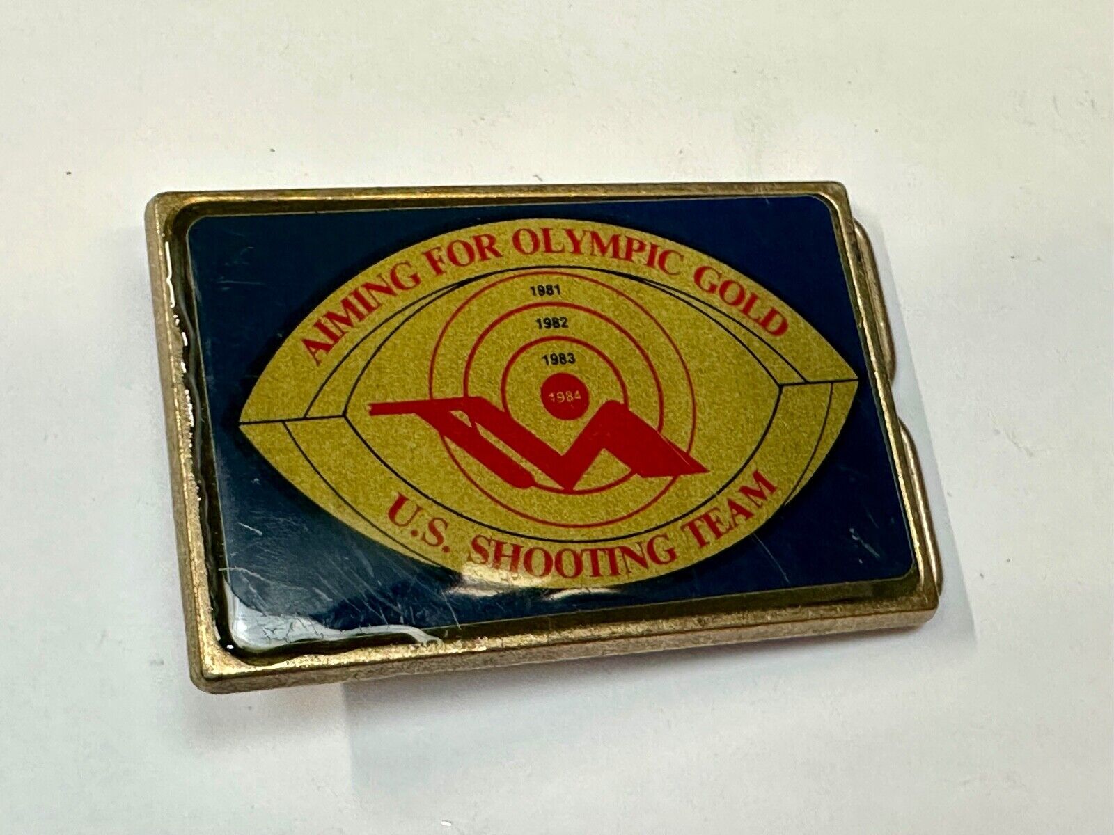 Aiming for Olympic gold - Los Angeles 1984 US shooting Team belt buckle