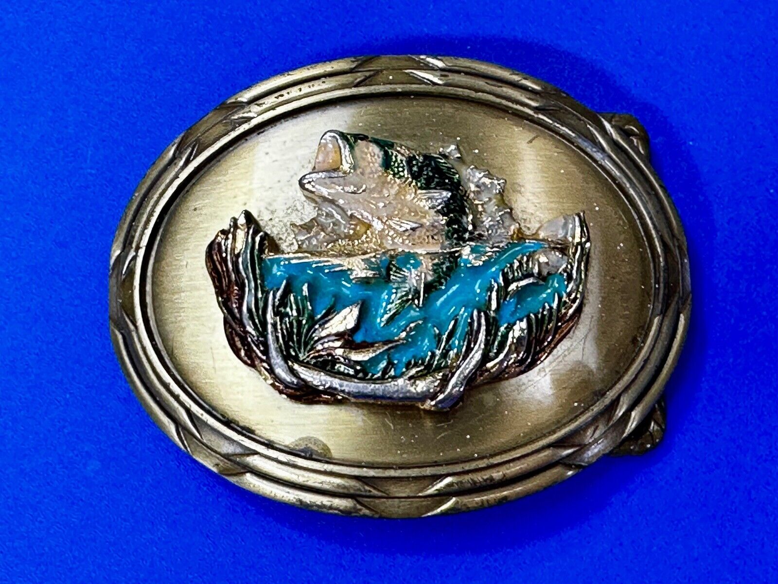 Trout Fish Sport Fishing Fisherman 1978 Colorful Belt Buckle by Rain Tree