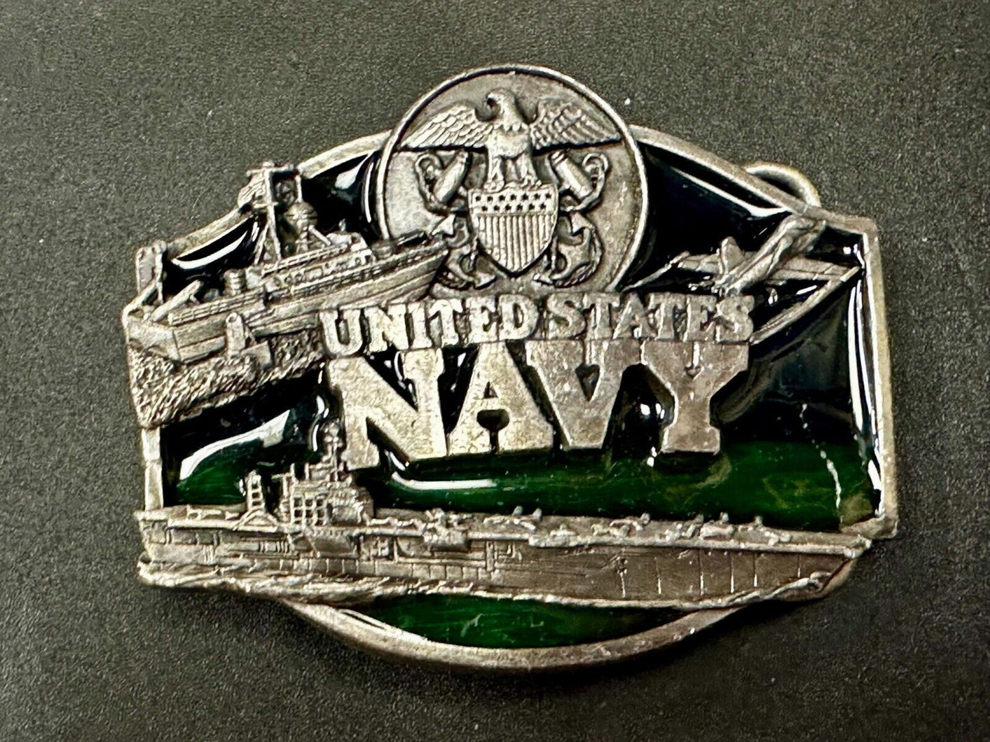 United States Navy Seal Vintage 1987 Commemorative Pewter Siskiyou Belt Buckle