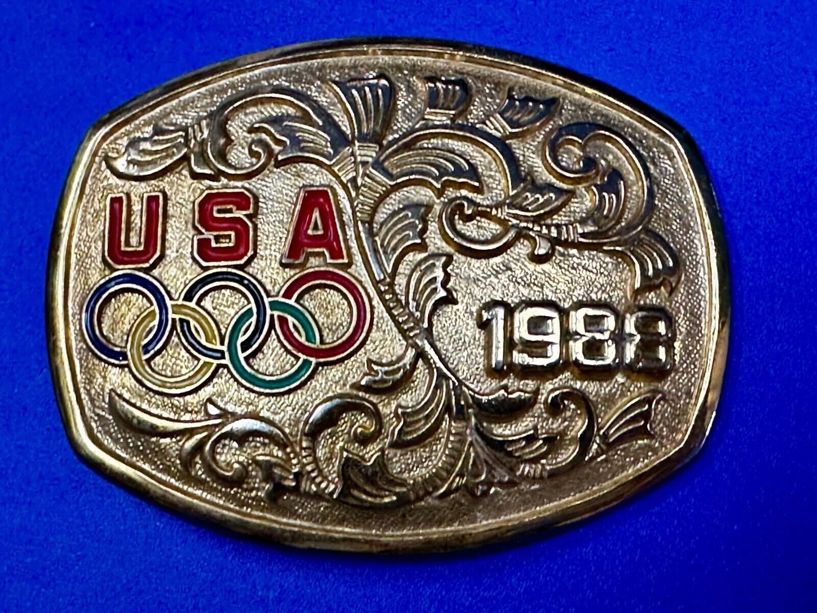 USA 1988 Olympic Games Commemorative Vintage Belt Buckle