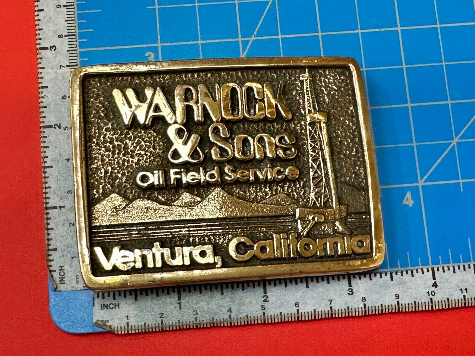 Awesome Oil Field Warnock & Sons Mine Service Ventura CA - Cal-Coast belt buckle
