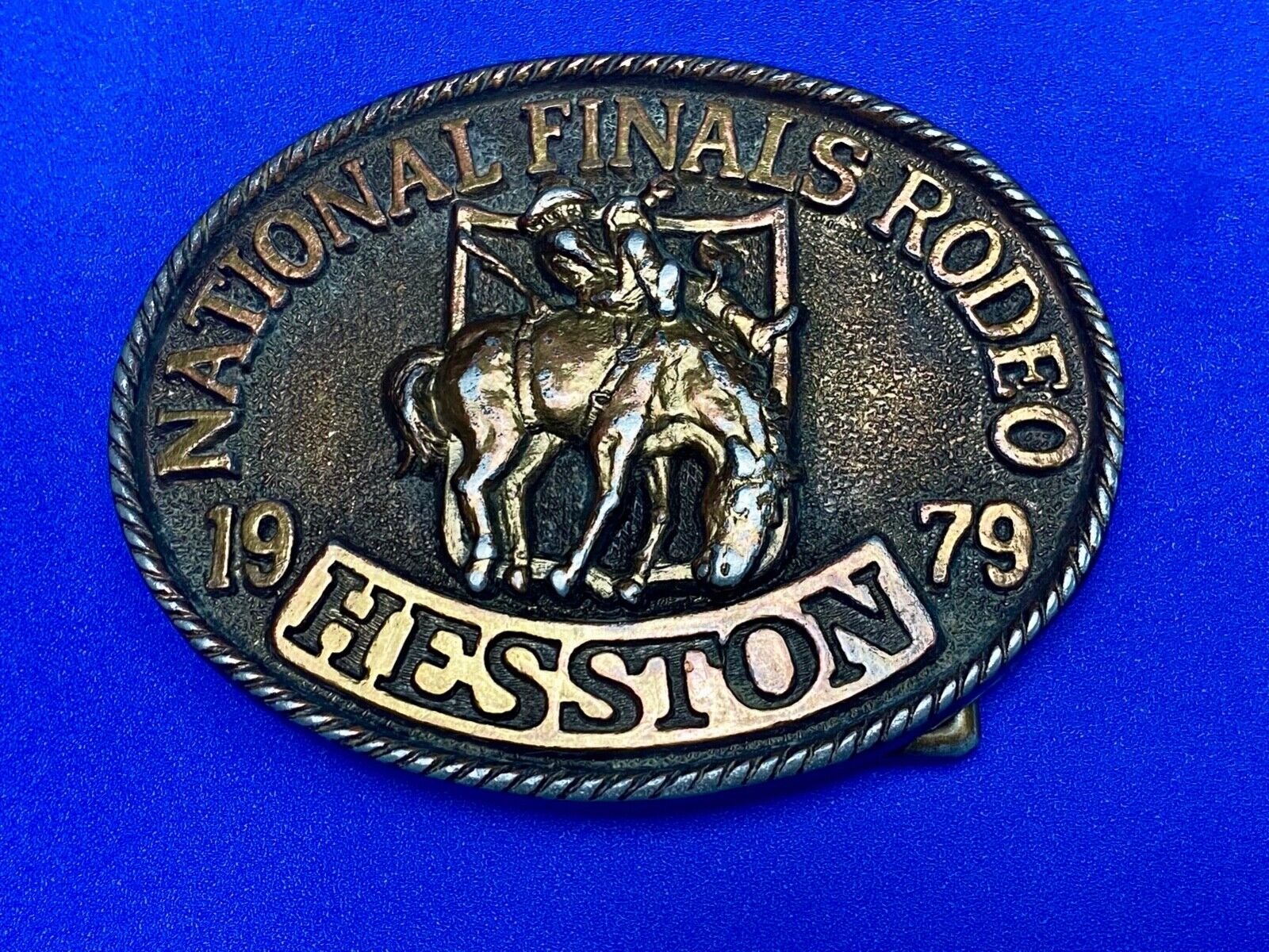 1979 Hesston Fifth edition Nation Finals Rodeo NFR Cowboy belt buckle