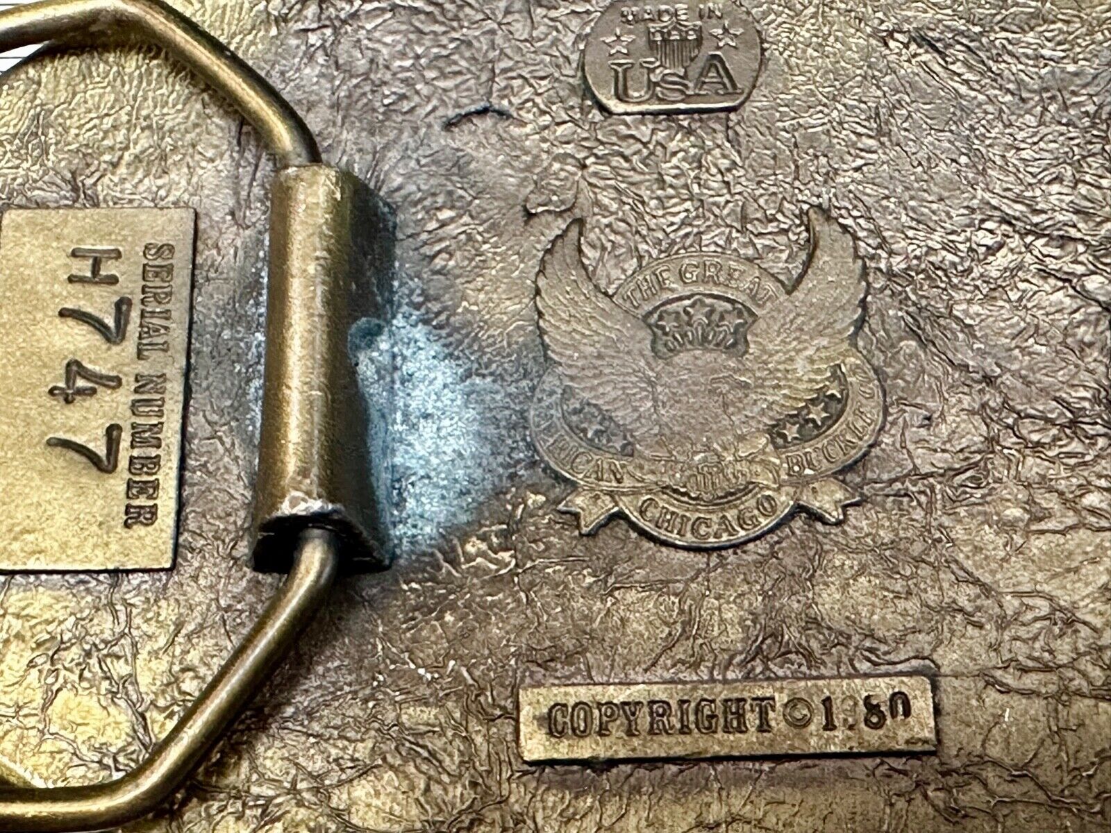 Vintage 1980 running mustang horse  - The Great American belt buckle Co