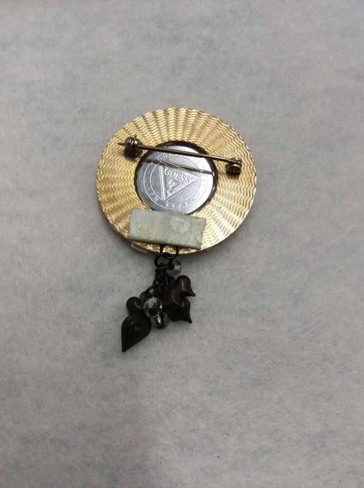 Unique Artisin Hat Flower Pin Broach From Gold Tone Guess Watch - interesting!