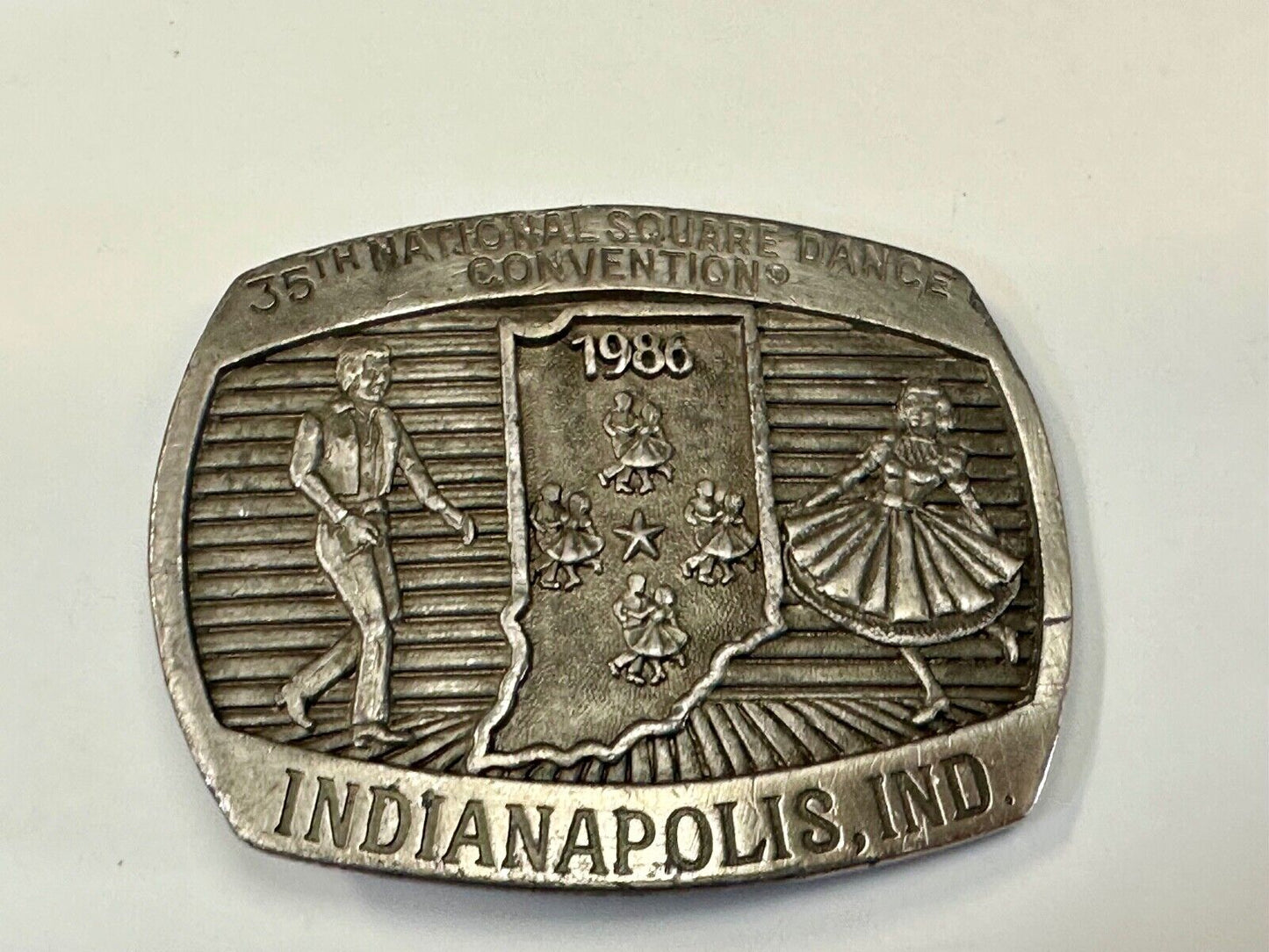 35th National Square Dance Convention 1986 Indianapolis IN Vintage belt buckle