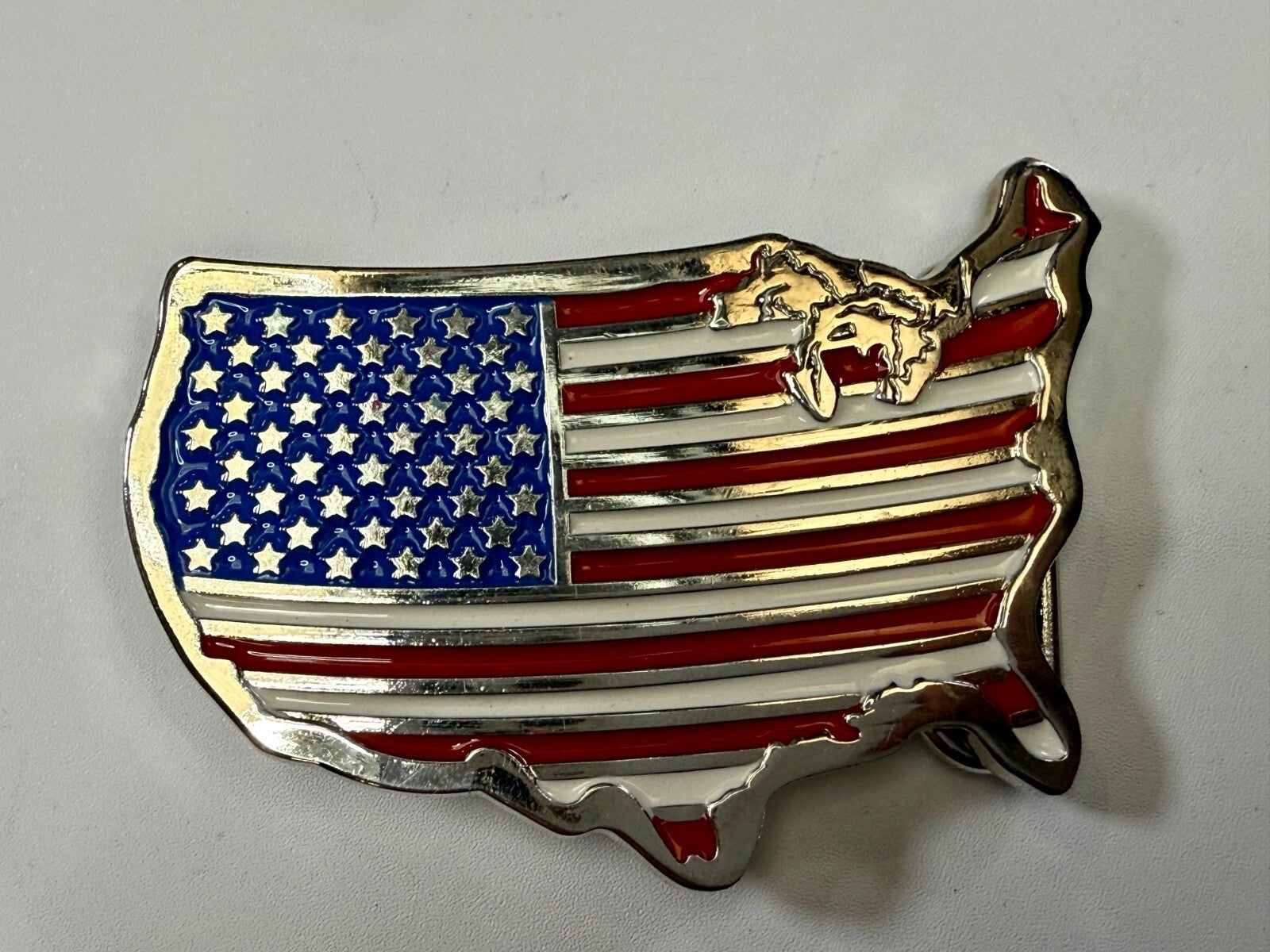United States of America Flags Figural Cutout Patriotic Belt Buckle