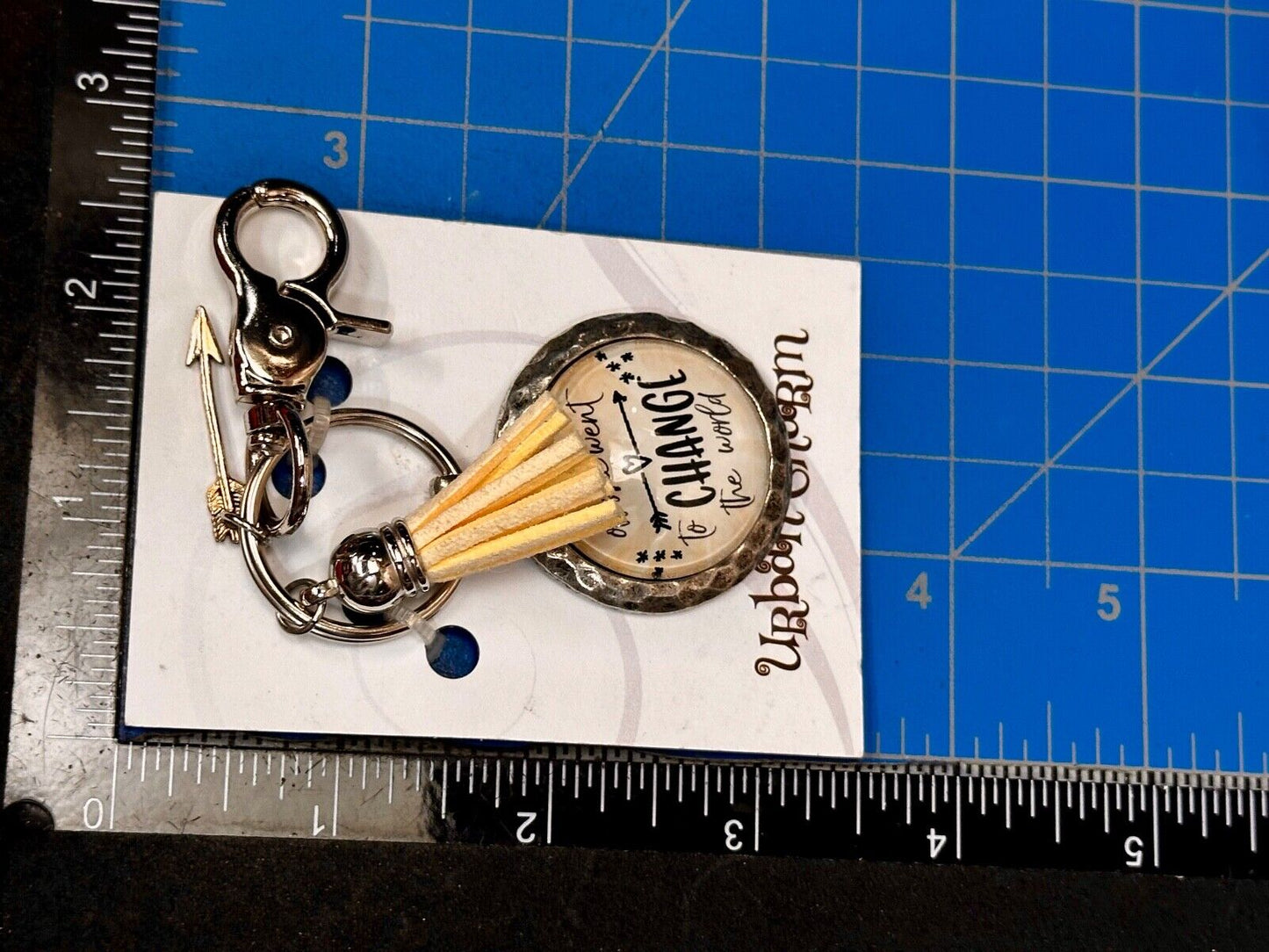 And Off She Went To Change The World Keychain, Key Ring by Urban Charm